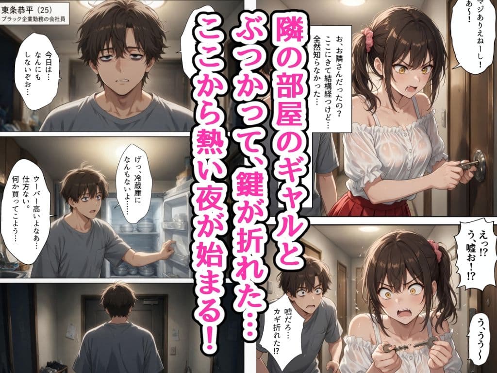 未経験の俺が10連勤明けに隣の部屋の処女ギャルにからかわれて初めての夜を迎えた話 サンプル1