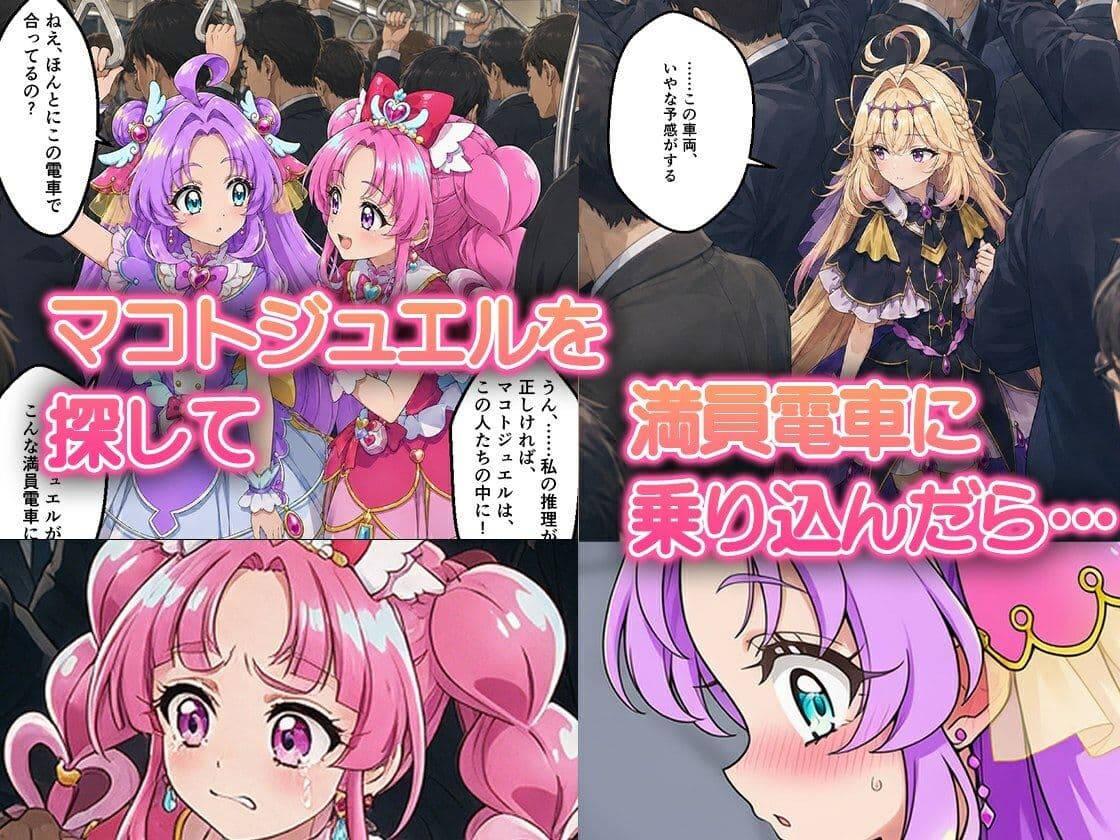 痴●電車で変身を解かれた名探偵プ〇キュア3人が堕ちる話 サンプル1