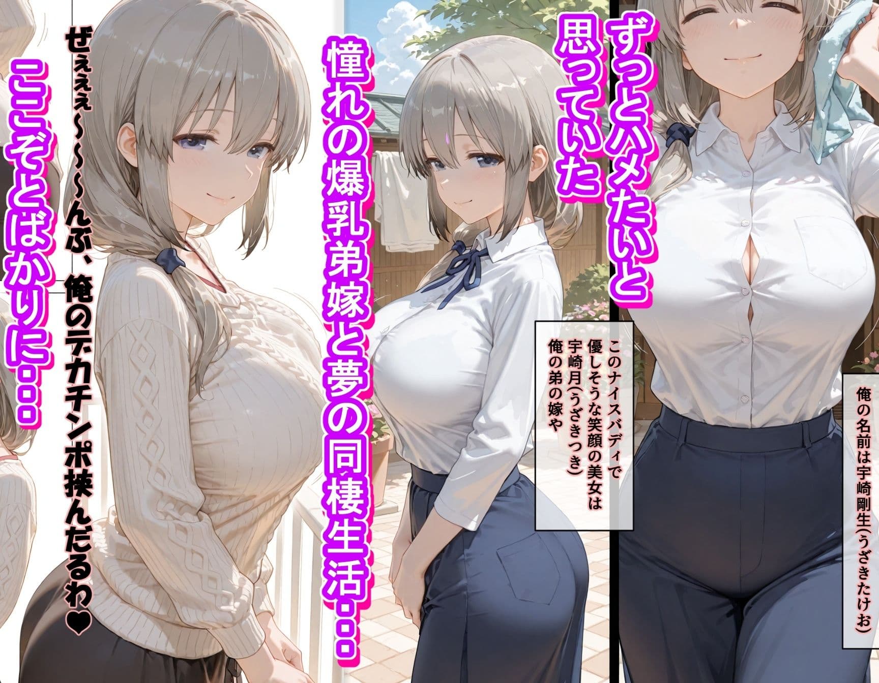 宇〇月さんは着衣パイズリで済ませたい〜宇〇家特効チ〇ポで完全NTR〜 サンプル1