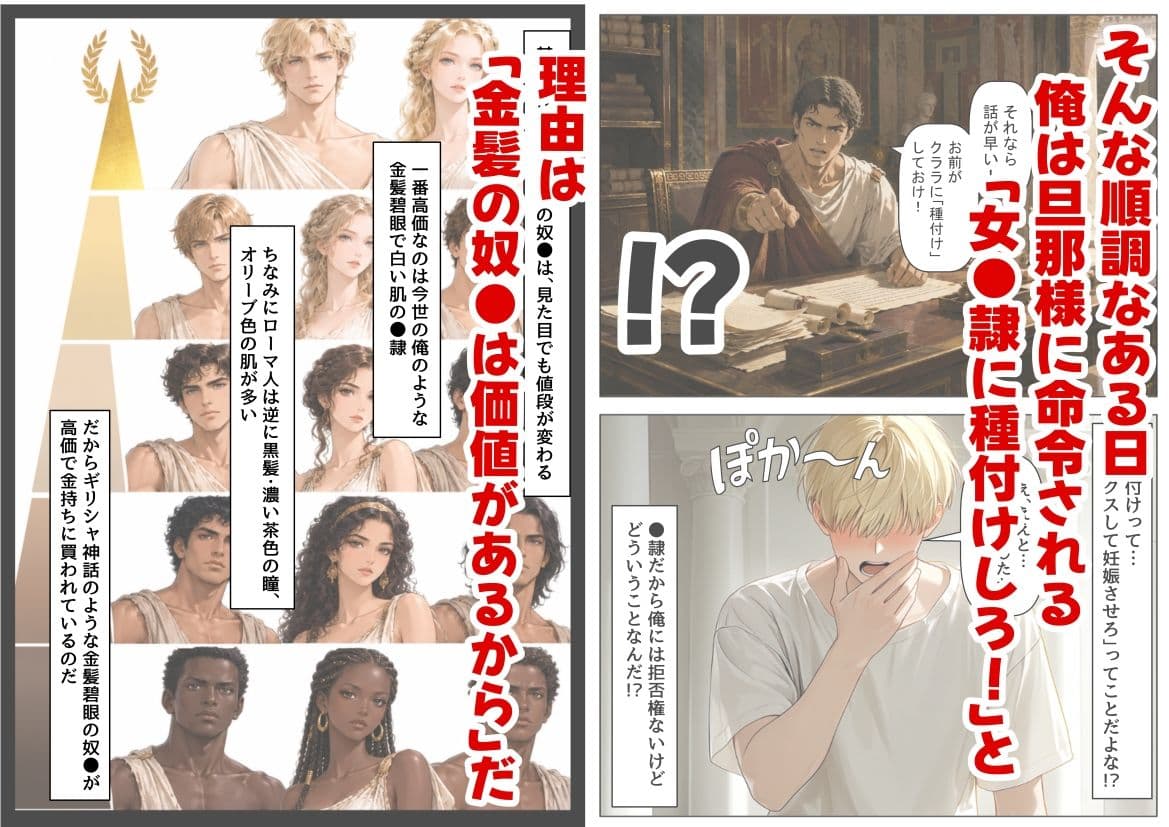 古代ローマ帝国の●隷転生したら、エロすぎた〜 サンプル2