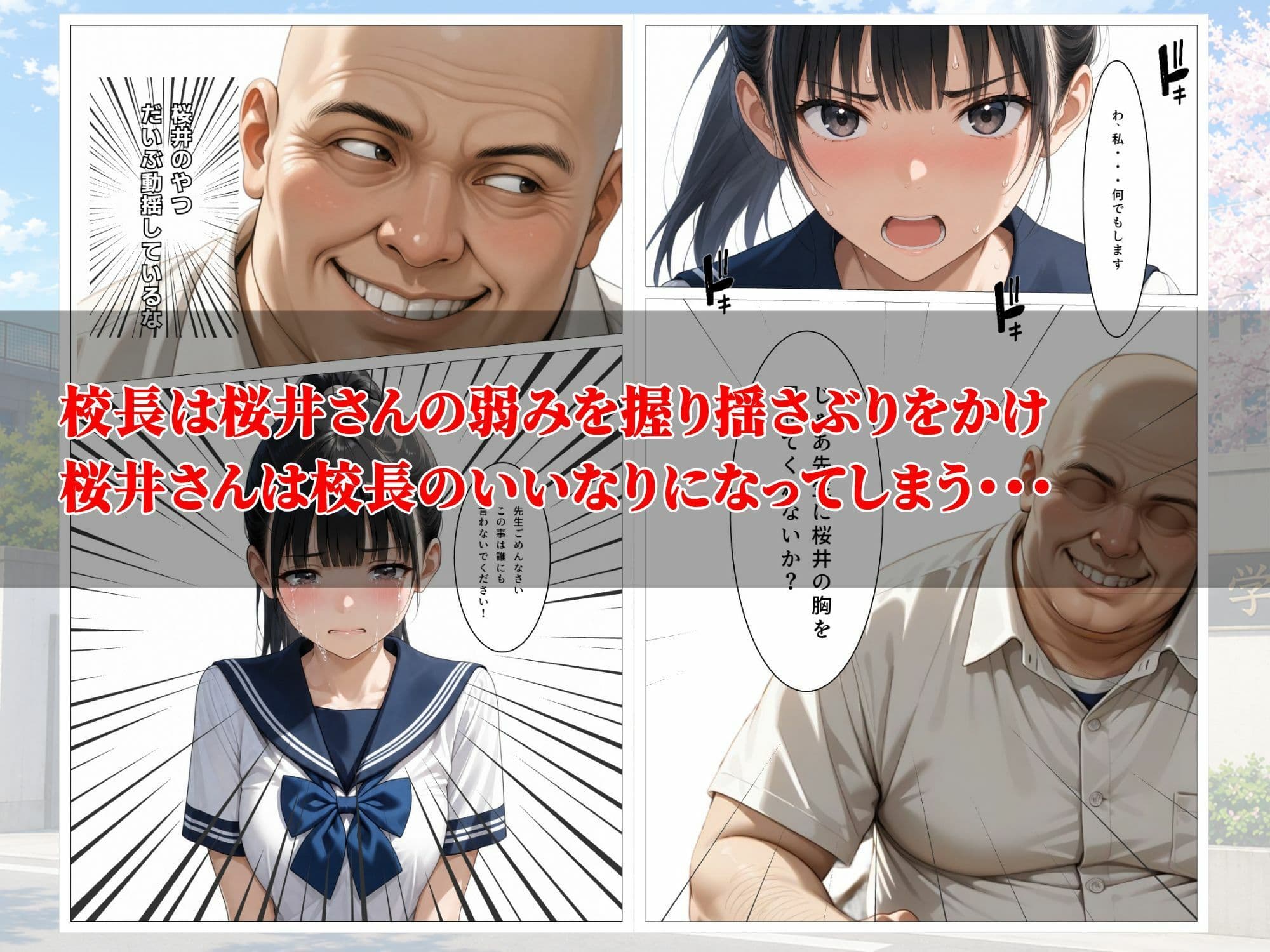 童貞のボクが大好きな優等生ヒロインを目の前で校長に弱みを握られNTRされた話 サンプル4