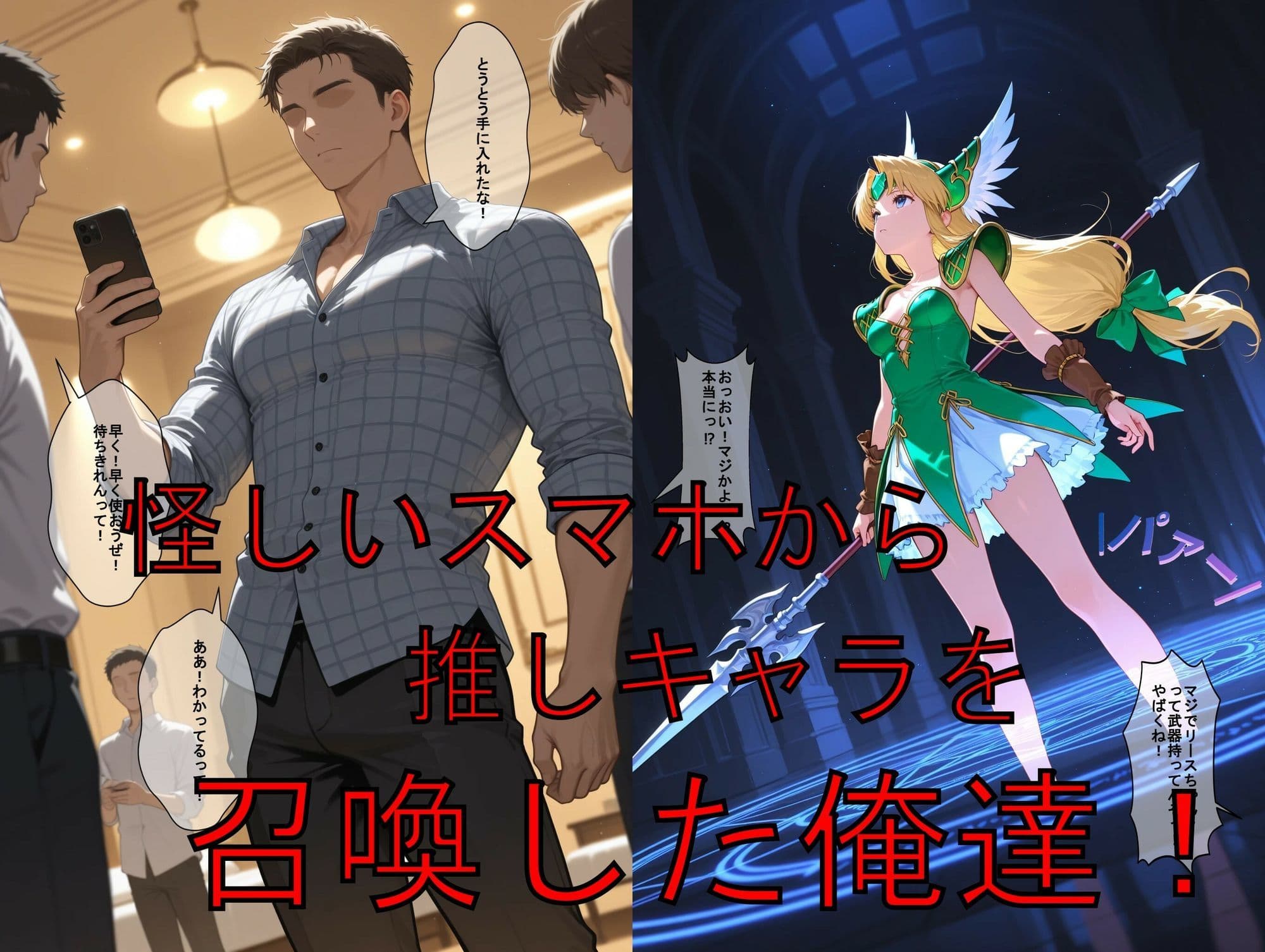 推しキャラ召喚した俺達！  歴戦の戦士は問答無用で集団輪●の餌食に！（前編）〜リー〇〜戦士服ver サンプル1