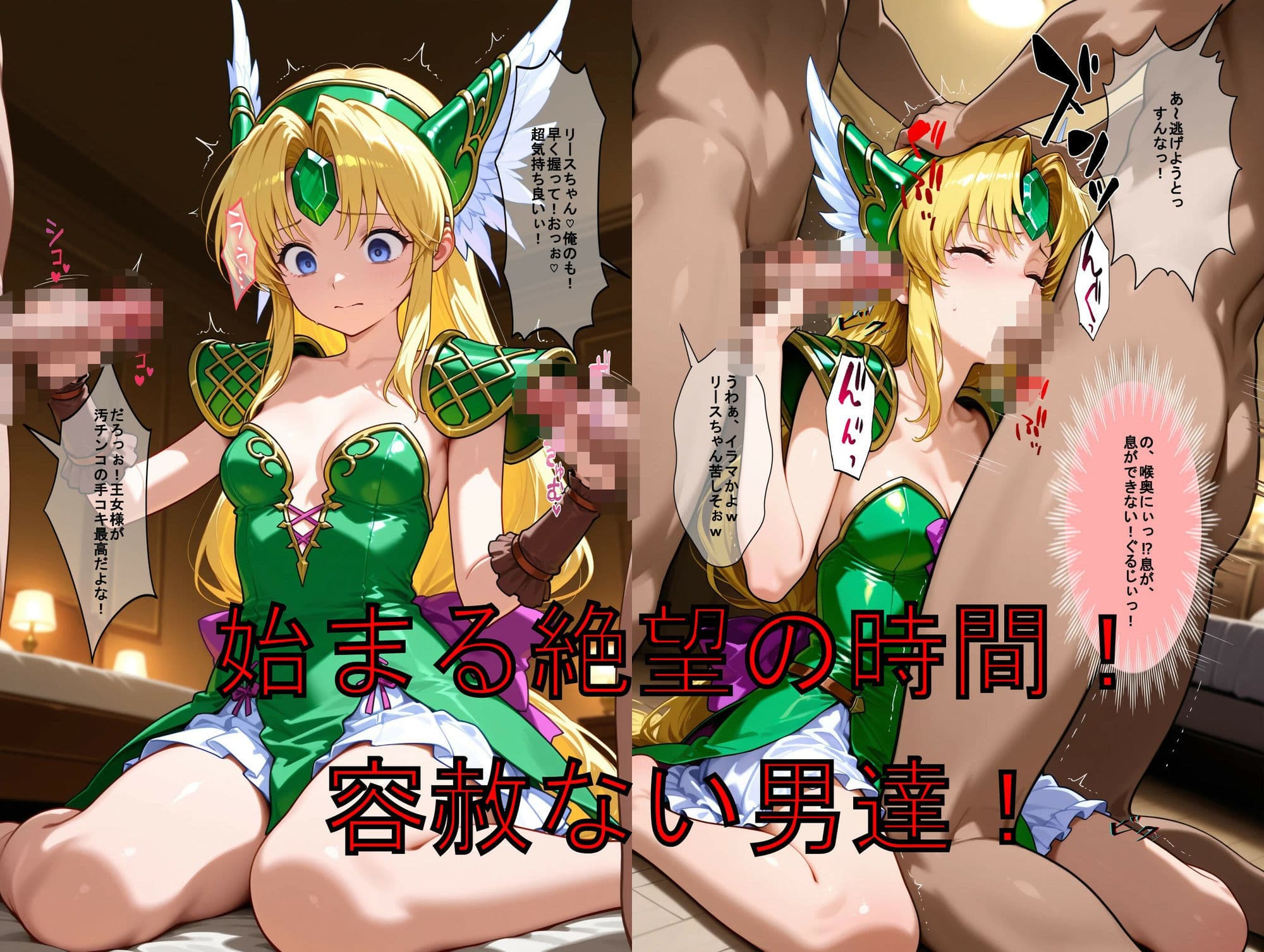 推しキャラ召喚した俺達！  歴戦の戦士は問答無用で集団輪●の餌食に！（前編）〜リー〇〜戦士服ver サンプル3
