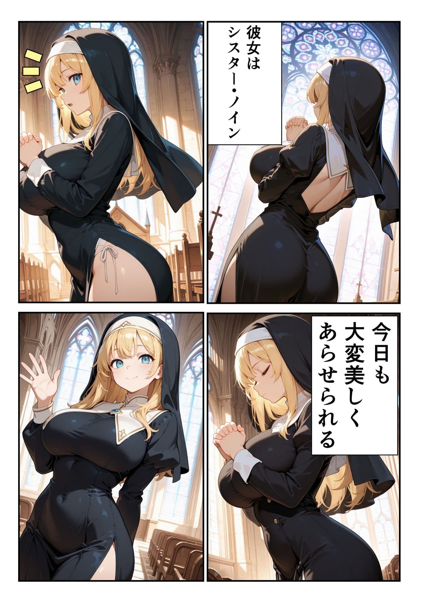 心優しく爆乳なシスターに頼んだらエッチな願いを聞いてくれて サンプル2