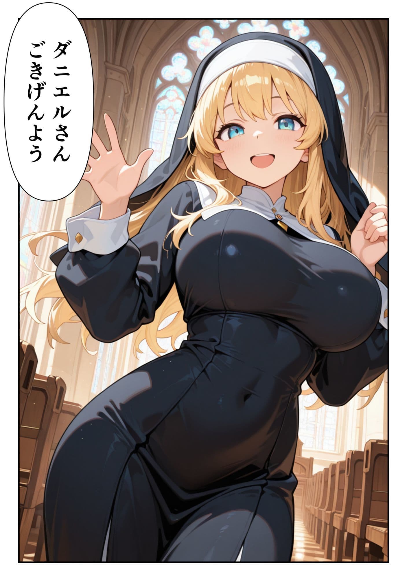 心優しく爆乳なシスターに頼んだらエッチな願いを聞いてくれて サンプル3