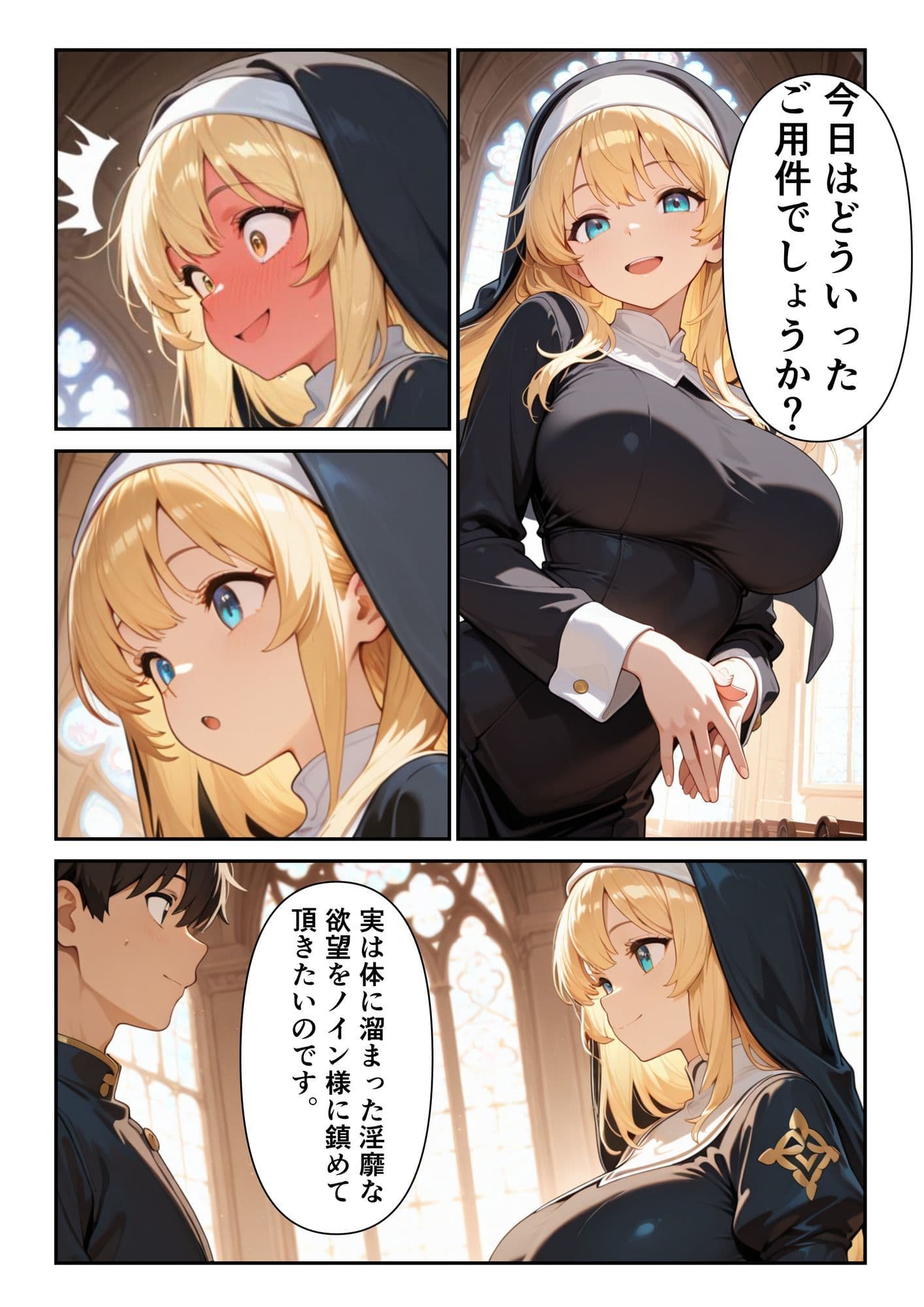 心優しく爆乳なシスターに頼んだらエッチな願いを聞いてくれて サンプル4