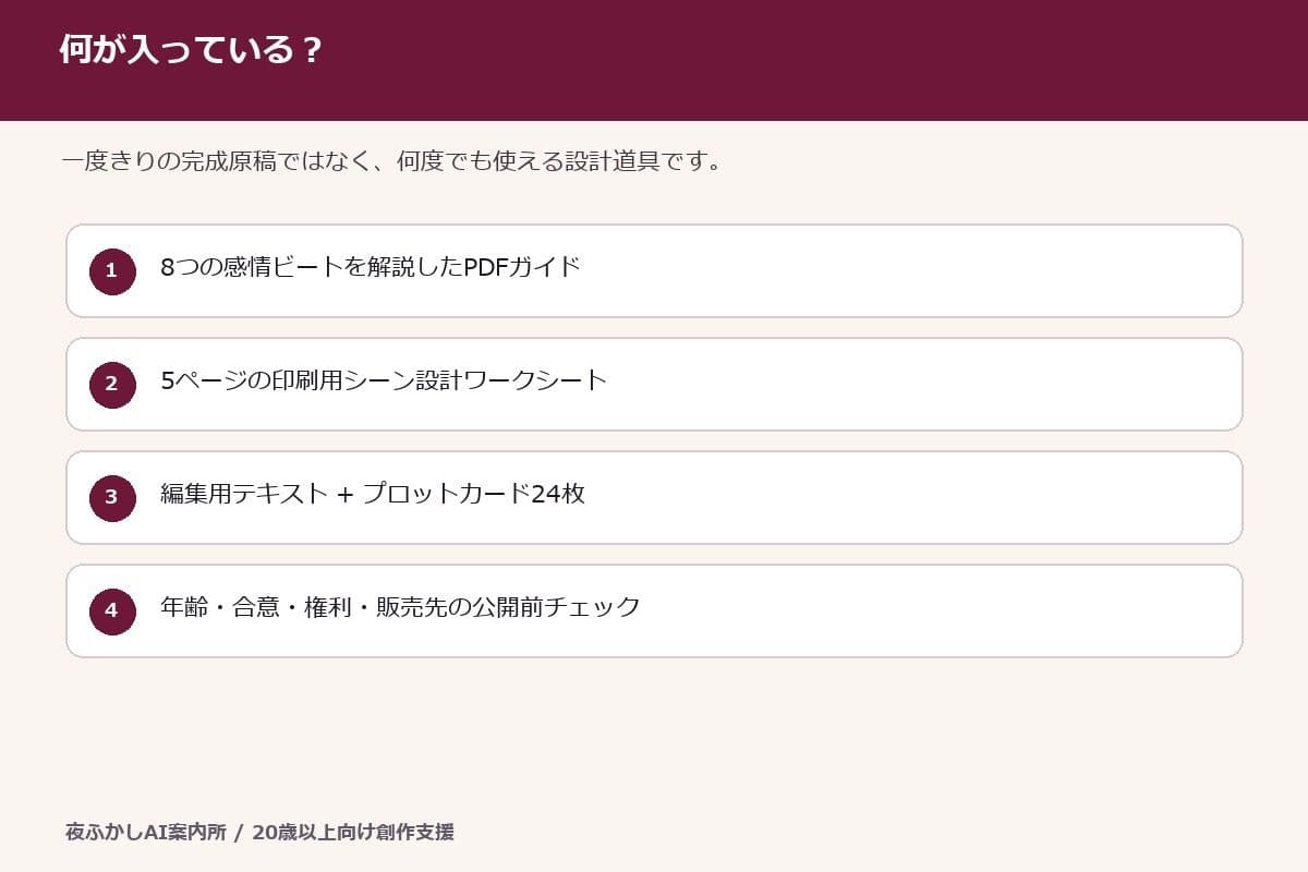 成人向け創作者用 同意から組み立てる 大人の恋愛シーン設計キット サンプル1