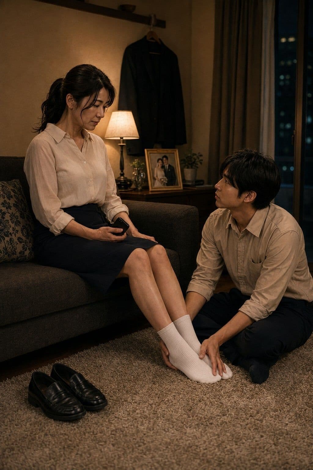 閉店後、人妻パートの白い靴下に触れた【本編全20話＋香織視点特別編＋カラー挿絵6枚】 サンプル4