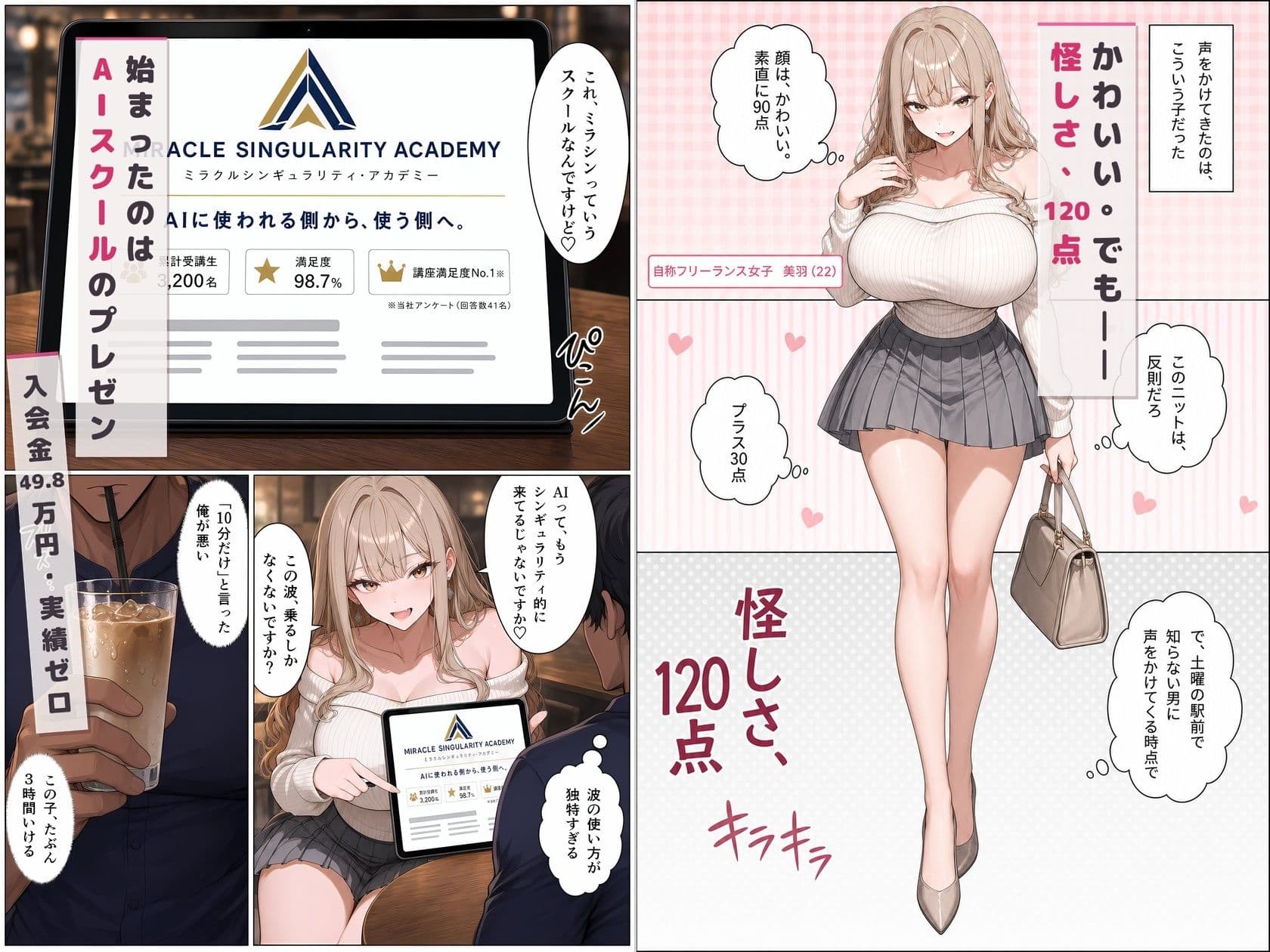 マルチ勧誘の港区女子に「入会するからエッチさせて」と返してみた サンプル2