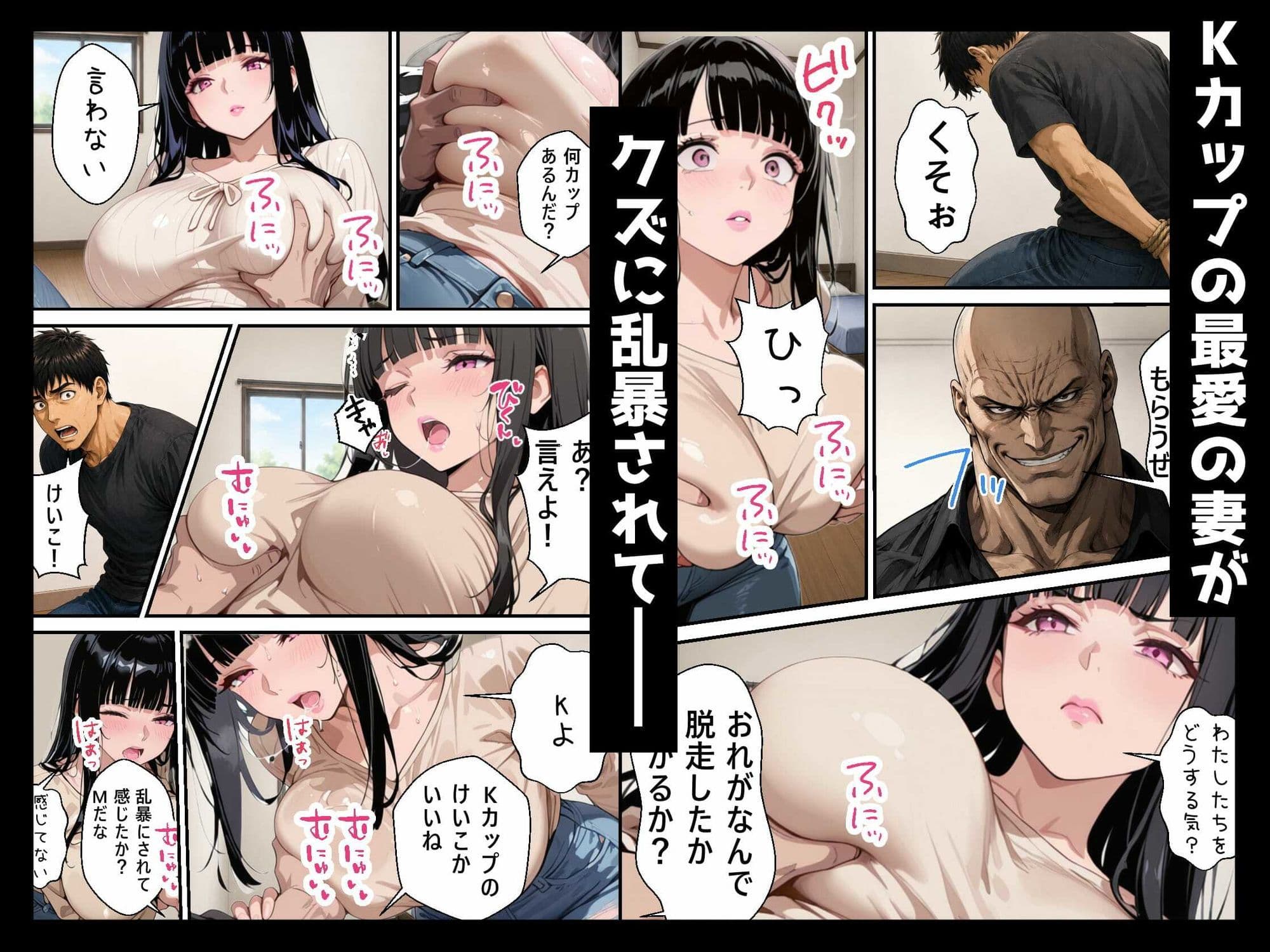 脱走した死刑囚に巨乳コスプレイヤームチムチ妻（24）をNTRオナホにされました サンプル2