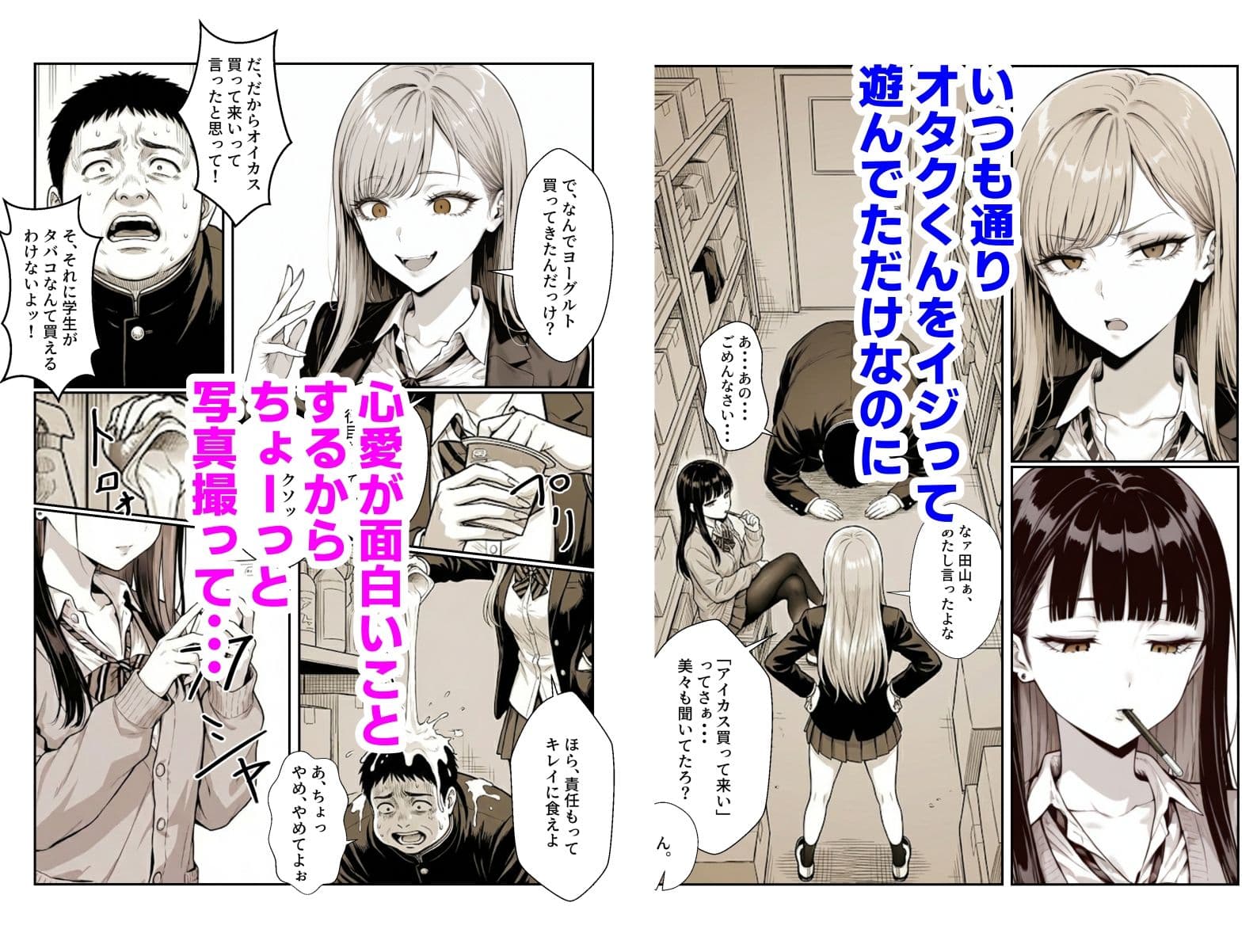 オタクにやさしくないギャル2不適切な投稿の責任を取って校内巡回異物排泄 サンプル1
