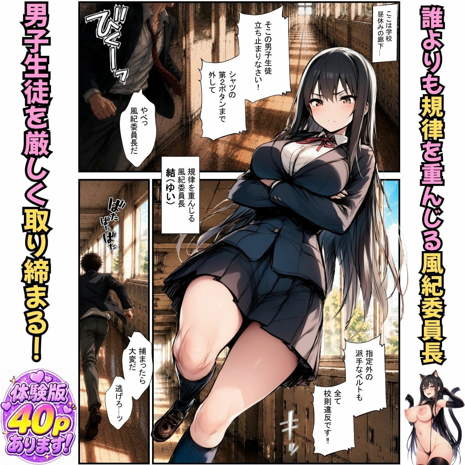 むっつり風紀委員が本性全開！過激コスプレでアヘ堕ち中出しハーレム サンプル1