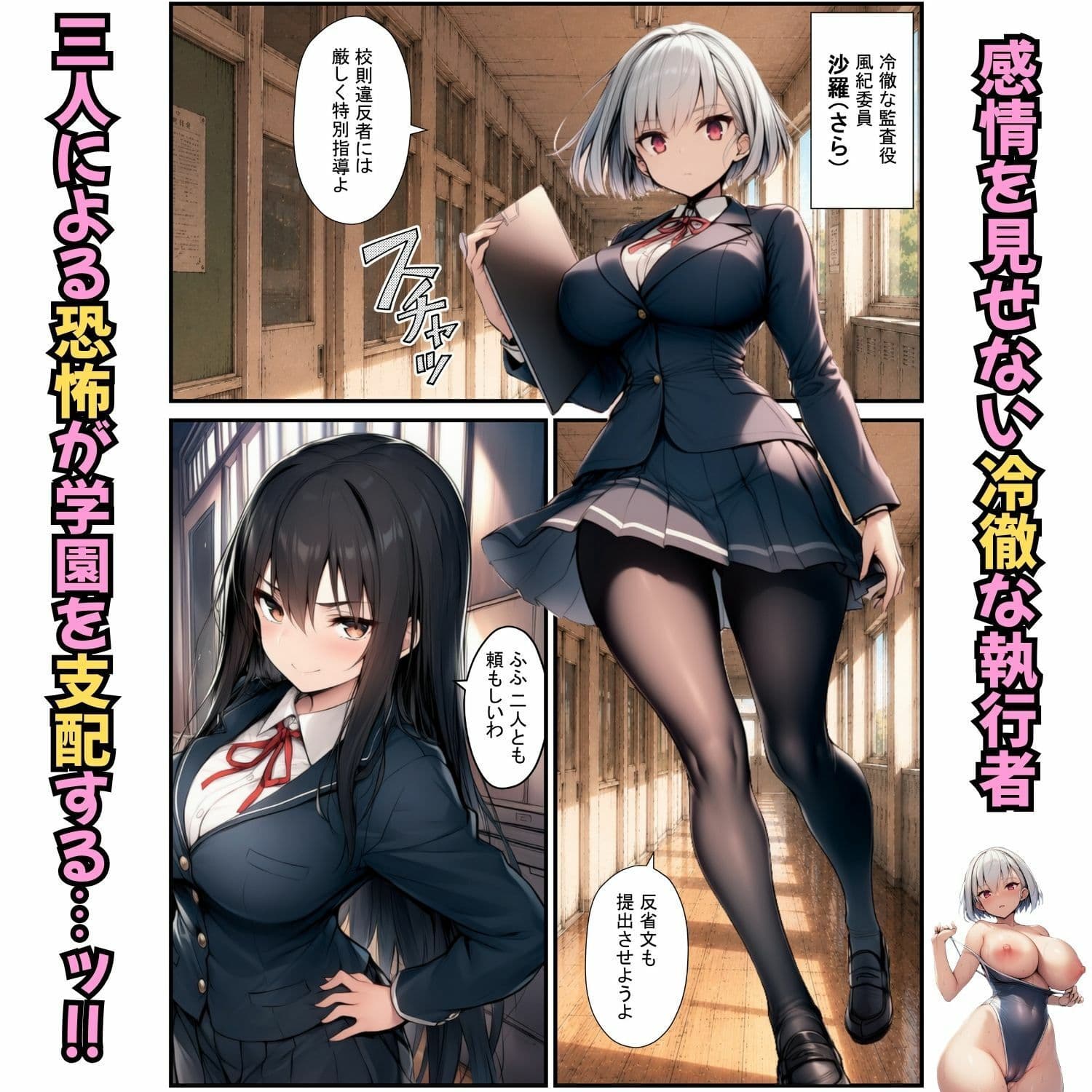 むっつり風紀委員が本性全開！過激コスプレでアヘ堕ち中出しハーレム サンプル3