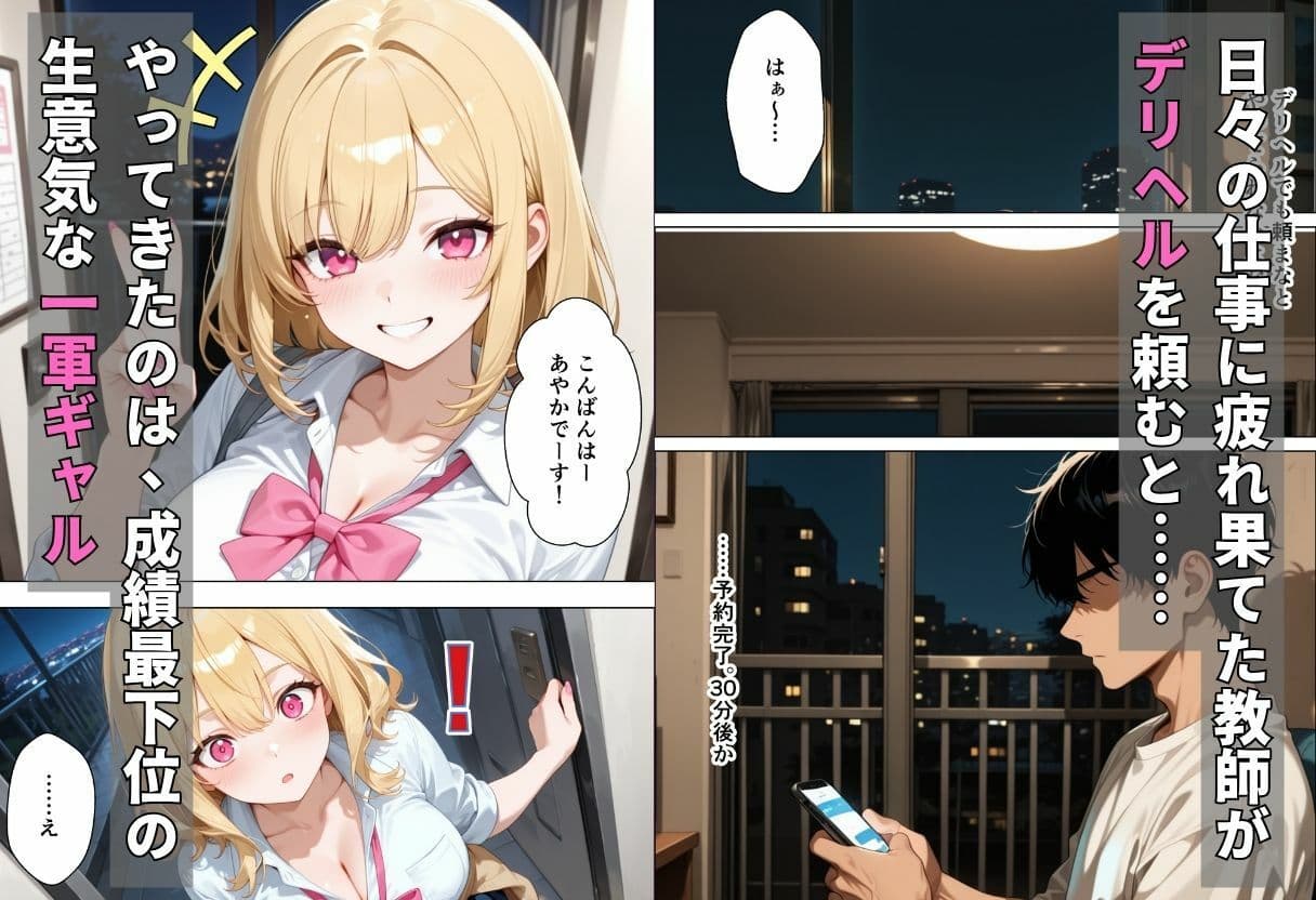 デリヘル呼んだら教え子のギャルが来たので、連続中出しで堕とした話 サンプル1