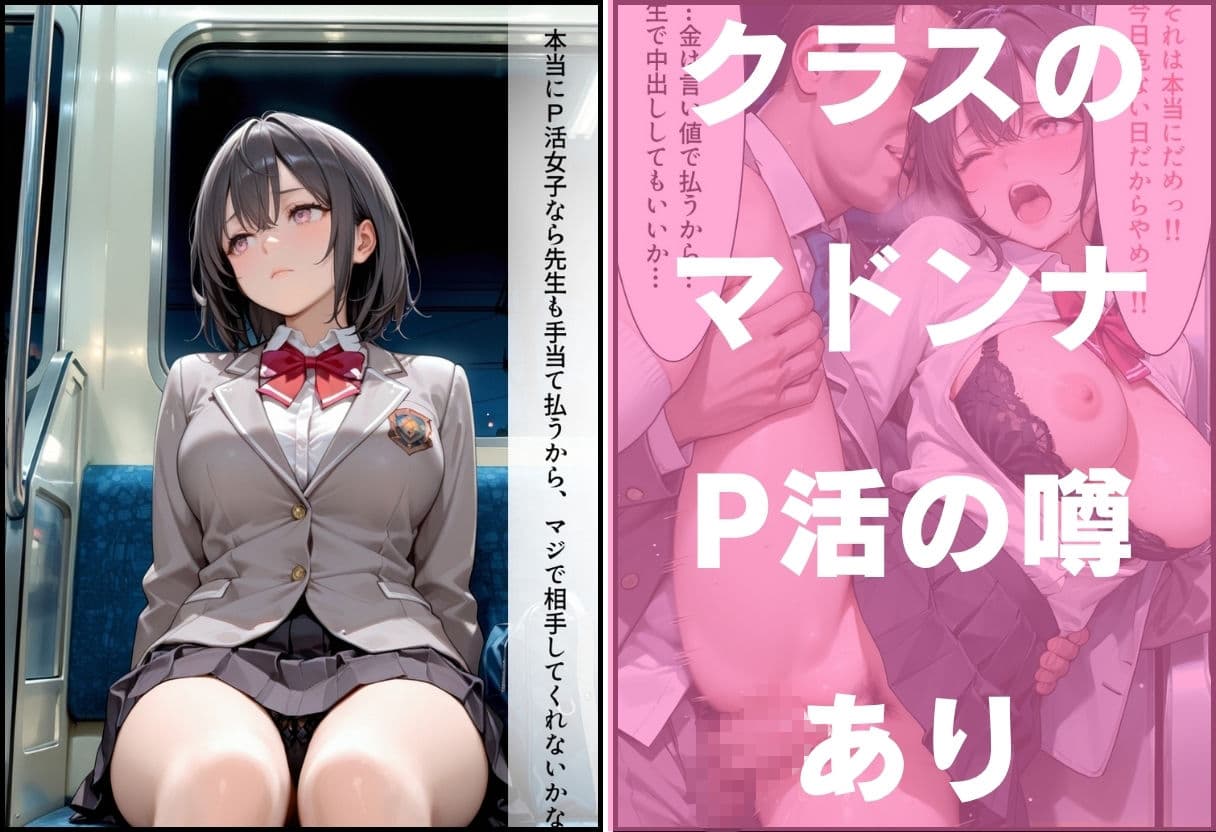 清楚なマドンナ女子校生 先生と秘密のP活プレイ  〜校内隠し撮りから、夜の電車でP活中出しまで〜 サンプル6