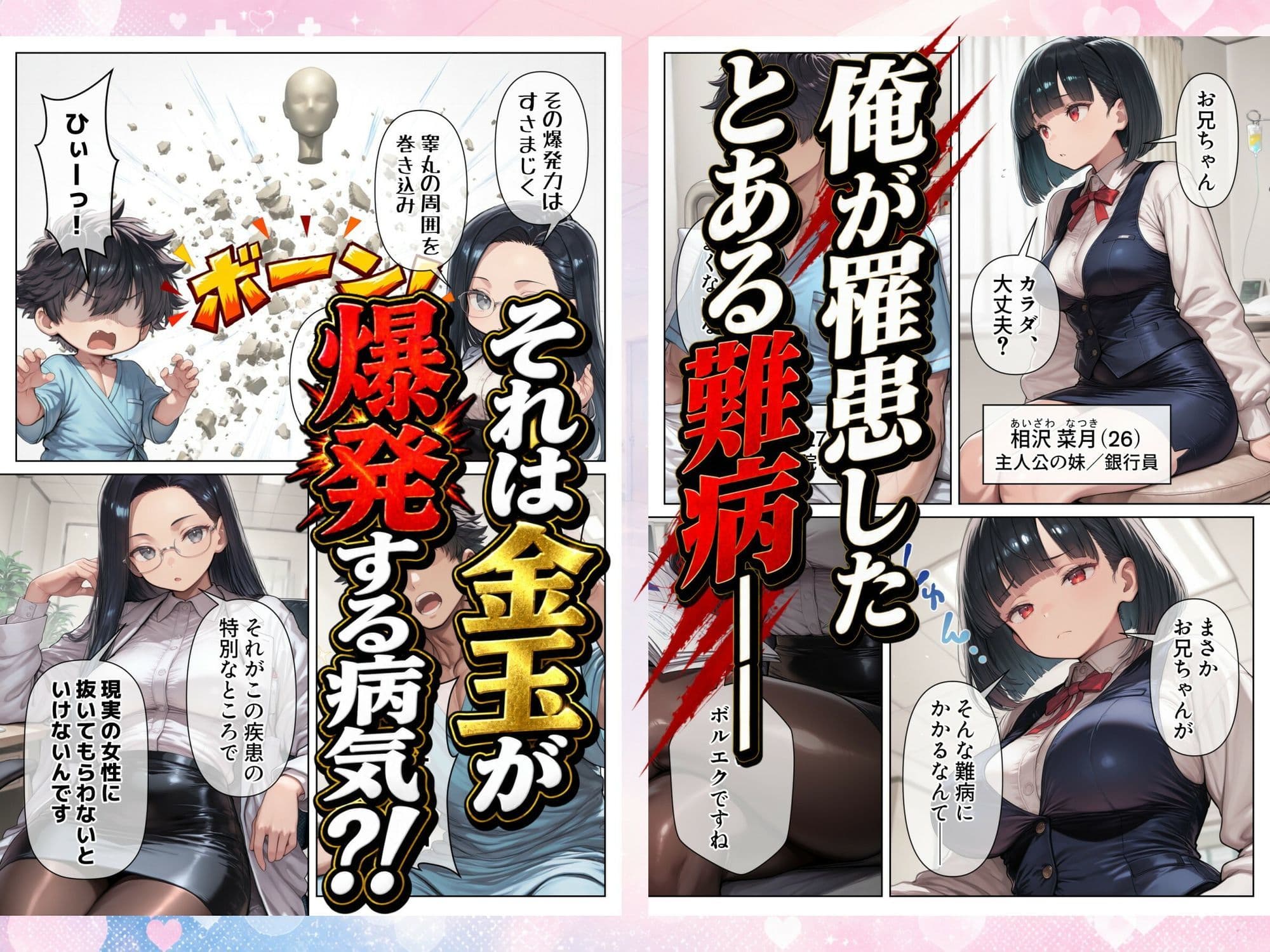 シコシコしてもらわないと金玉が爆発する病気  〜美人ナースたちによる濃厚搾精治療〜 サンプル1