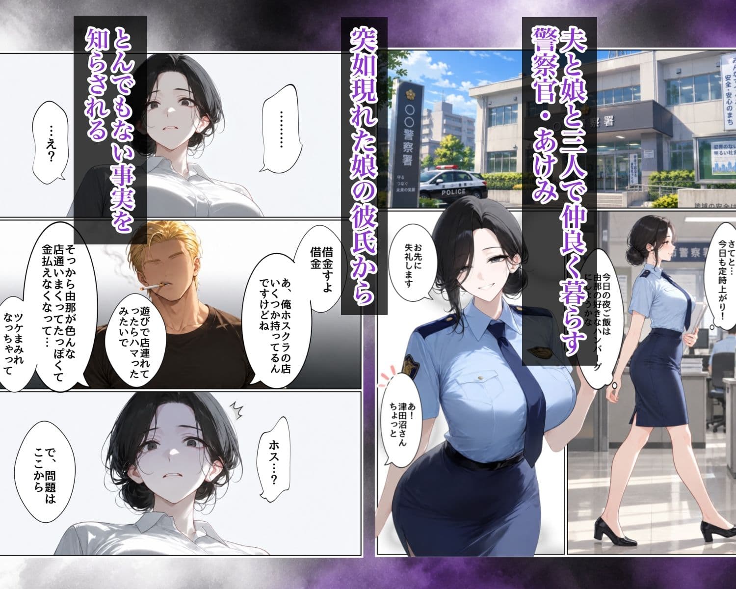 娘の彼氏とAV撮影〜娘の彼氏のチン〇でイキ狂い尿と潮をまき散らす人妻警官〜 サンプル2