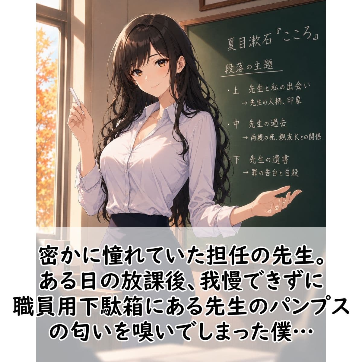 【足の匂いフェチ】密かに憧れていた美人教師の校内履きパンプスの匂いをこっそり嗅いでいたら、バレて消臭奴○にされた僕【足コキ】 サンプル1