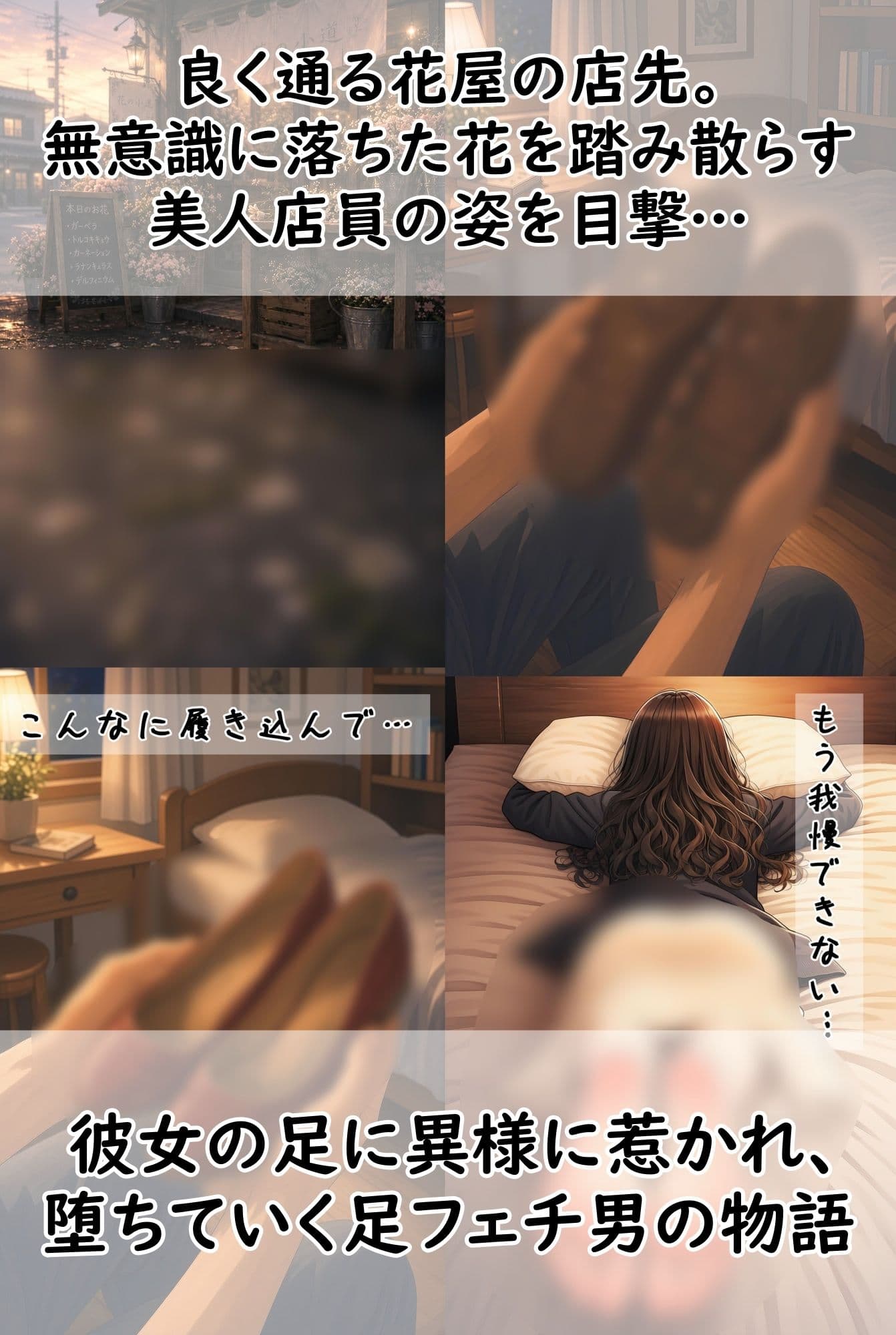 【足の匂いフェチ】可愛い花屋店員のパンプス足で無残に踏み散らされる花たちと、蒸れた足の匂いの誘惑【クラッシュ】 サンプル1
