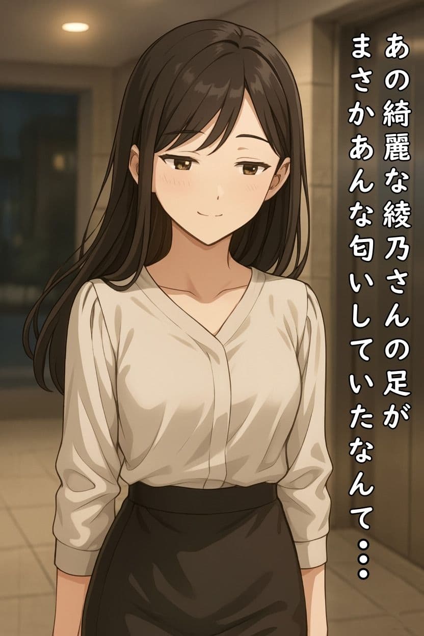 【足の匂いフェチ】同じマンションの元CA美人人妻と仲良くなって、仕事終わりの足と靴の匂いを嗅がせてもらった話【フードクラッシュ】 サンプル1