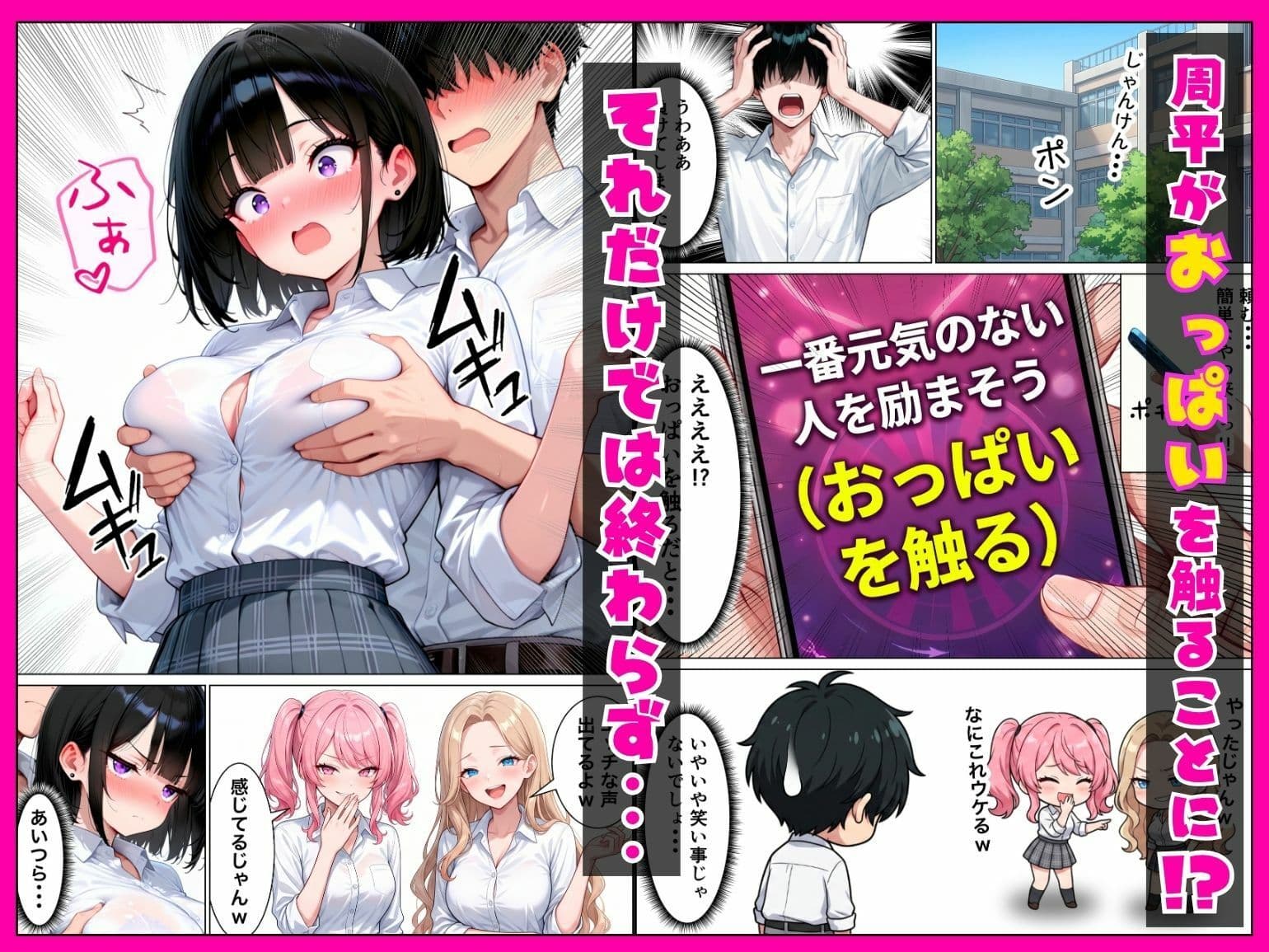 新入生のギャル3人組と罰ゲームアプリでハーレムセックスした話 サンプル6