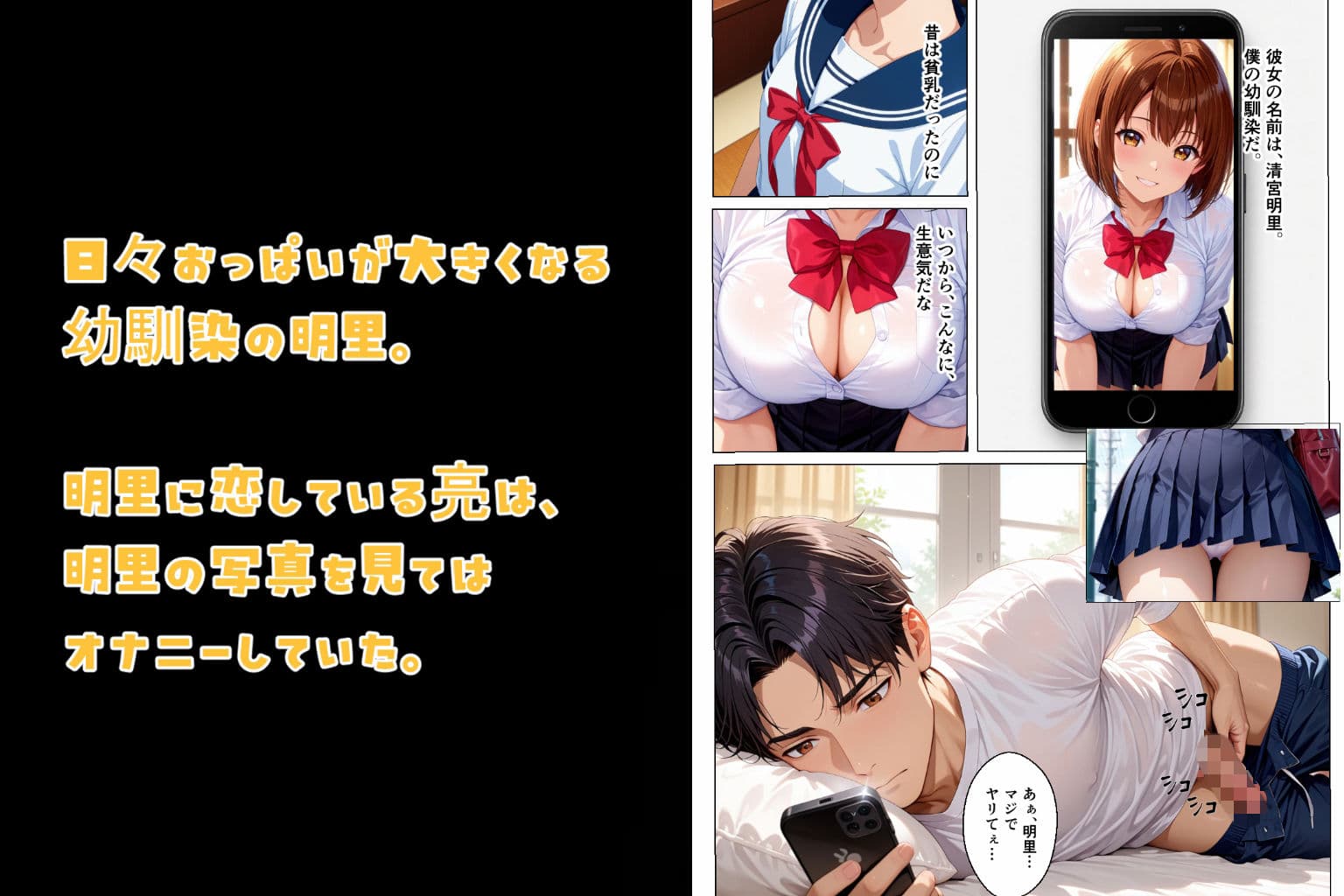 幼馴染が爆乳になったので絶対的服従アプリでヤっちゃいました サンプル1