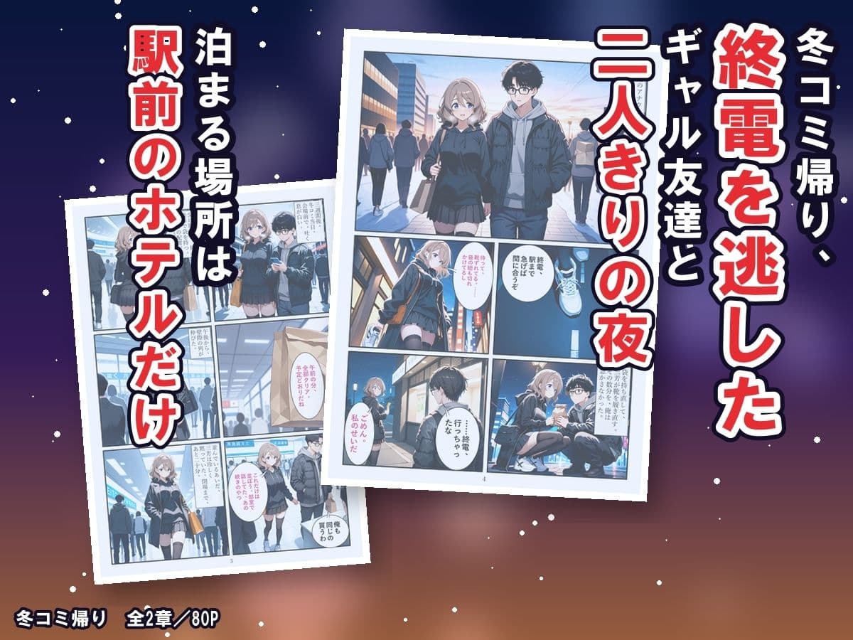 冬コミ帰りのホテルで、オタク友達のギャルが沼った〜終電逃してツイン同室、友達のまま生中出しの二夜〜 サンプル2