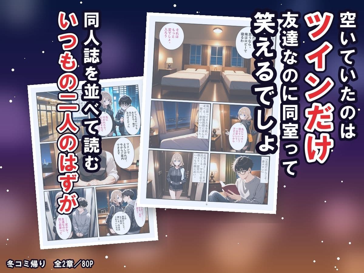 冬コミ帰りのホテルで、オタク友達のギャルが沼った〜終電逃してツイン同室、友達のまま生中出しの二夜〜 サンプル3