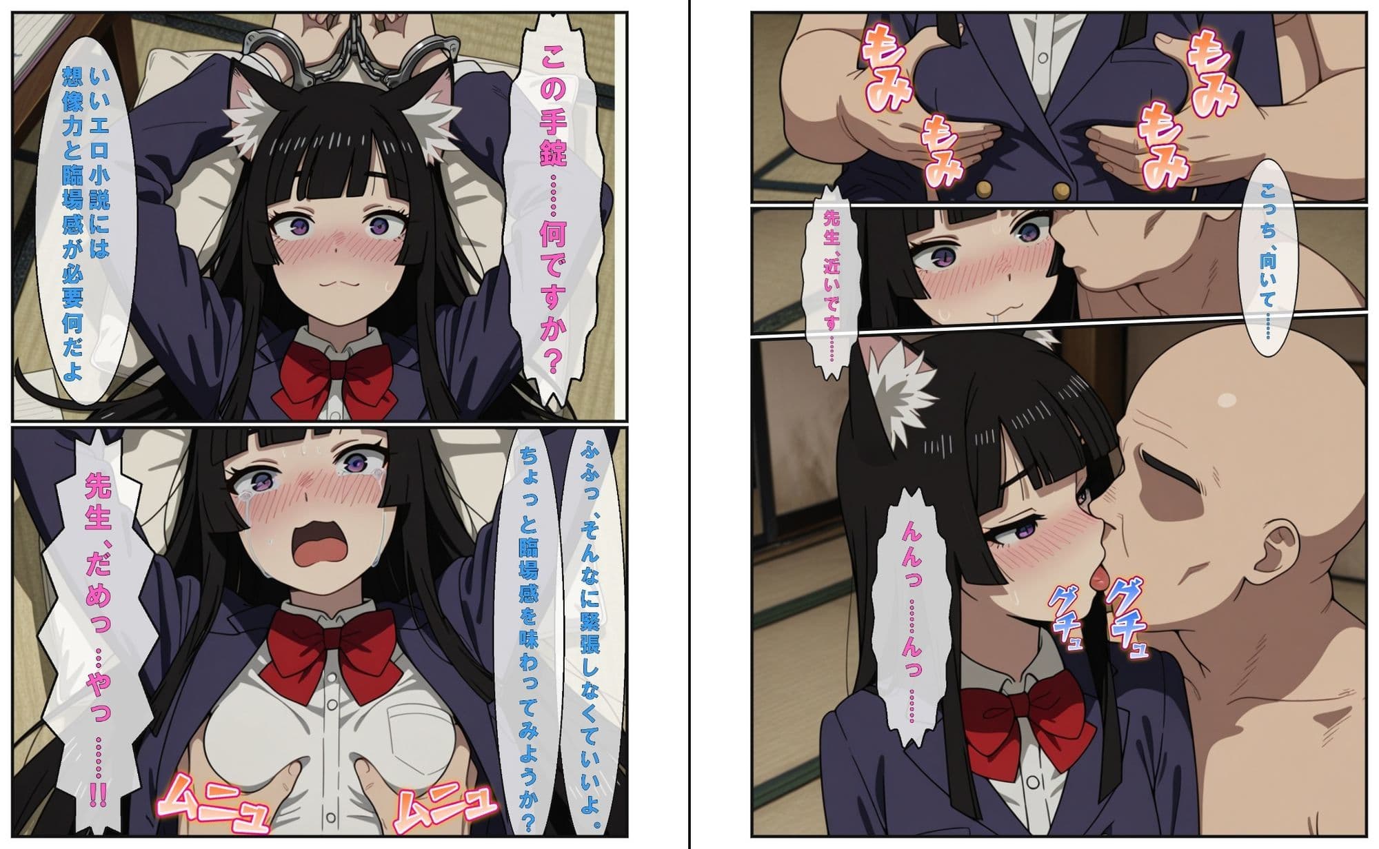 『捕獲された獣人女子、倉庫で男の餌食に！！』＆『恥ずかしくても我慢します…。字かきねこの特別授業』【静止画304枚（セリフあり・なし収録）＋動画8本（13分12秒）/音声・効果音入り】 サンプル7