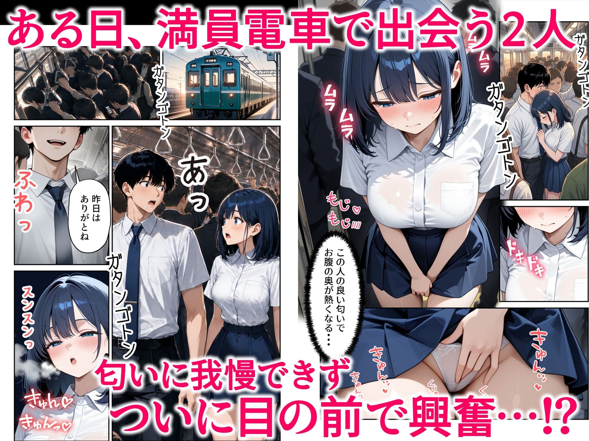 電車でオナニーする匂いフェチJ◯にたっぷり中出し サンプル4