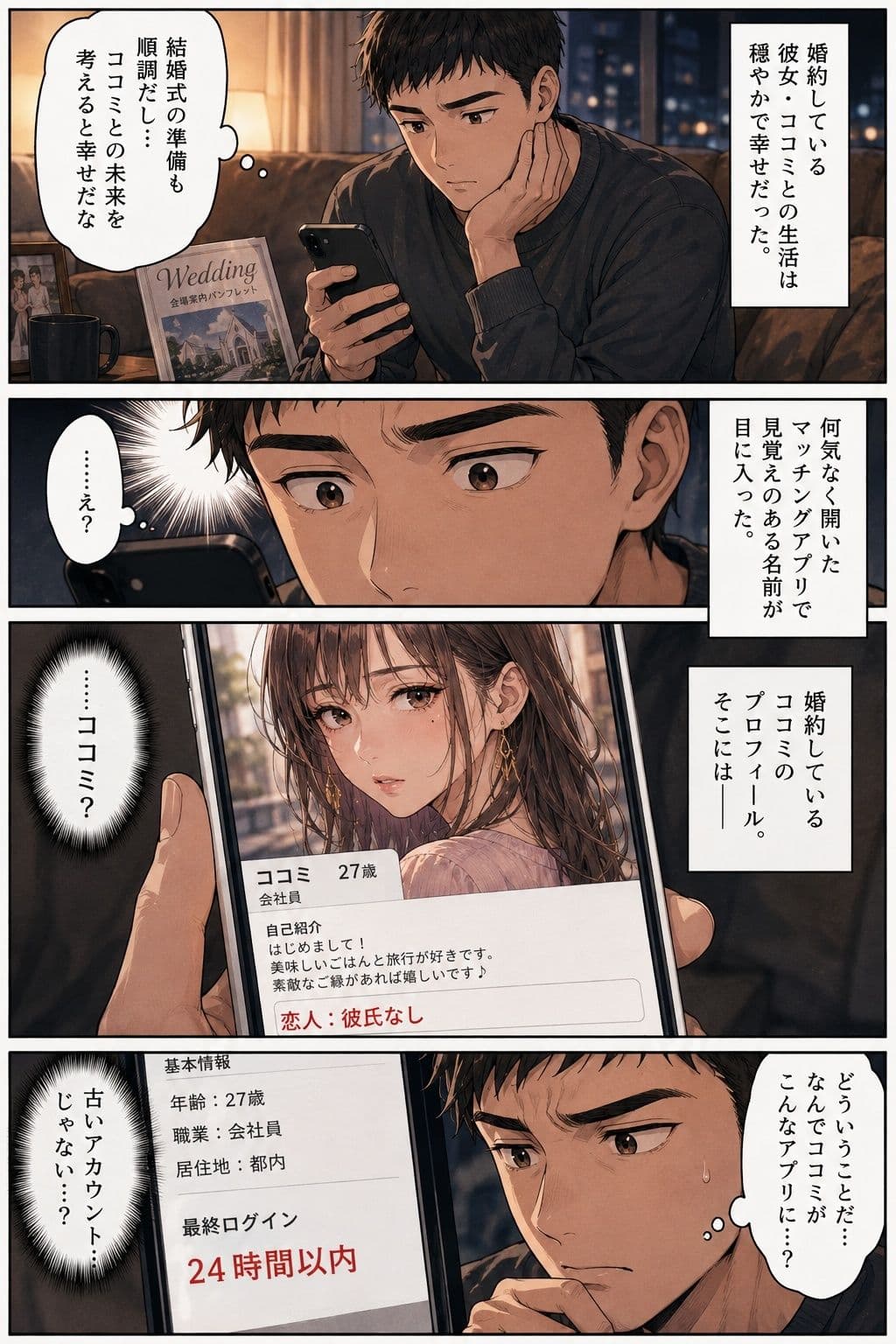 婚約中の彼女をマッチングアプリで見つけた。 〜プロフィールには「彼氏なし」と書かれていた〜 サンプル1
