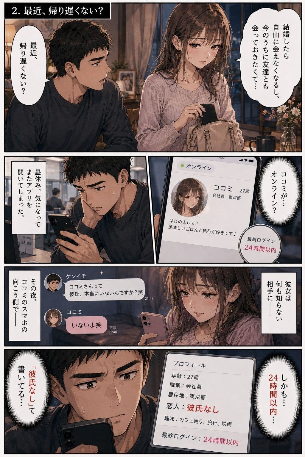 婚約中の彼女をマッチングアプリで見つけた。 〜プロフィールには「彼氏なし」と書かれていた〜 サンプル2