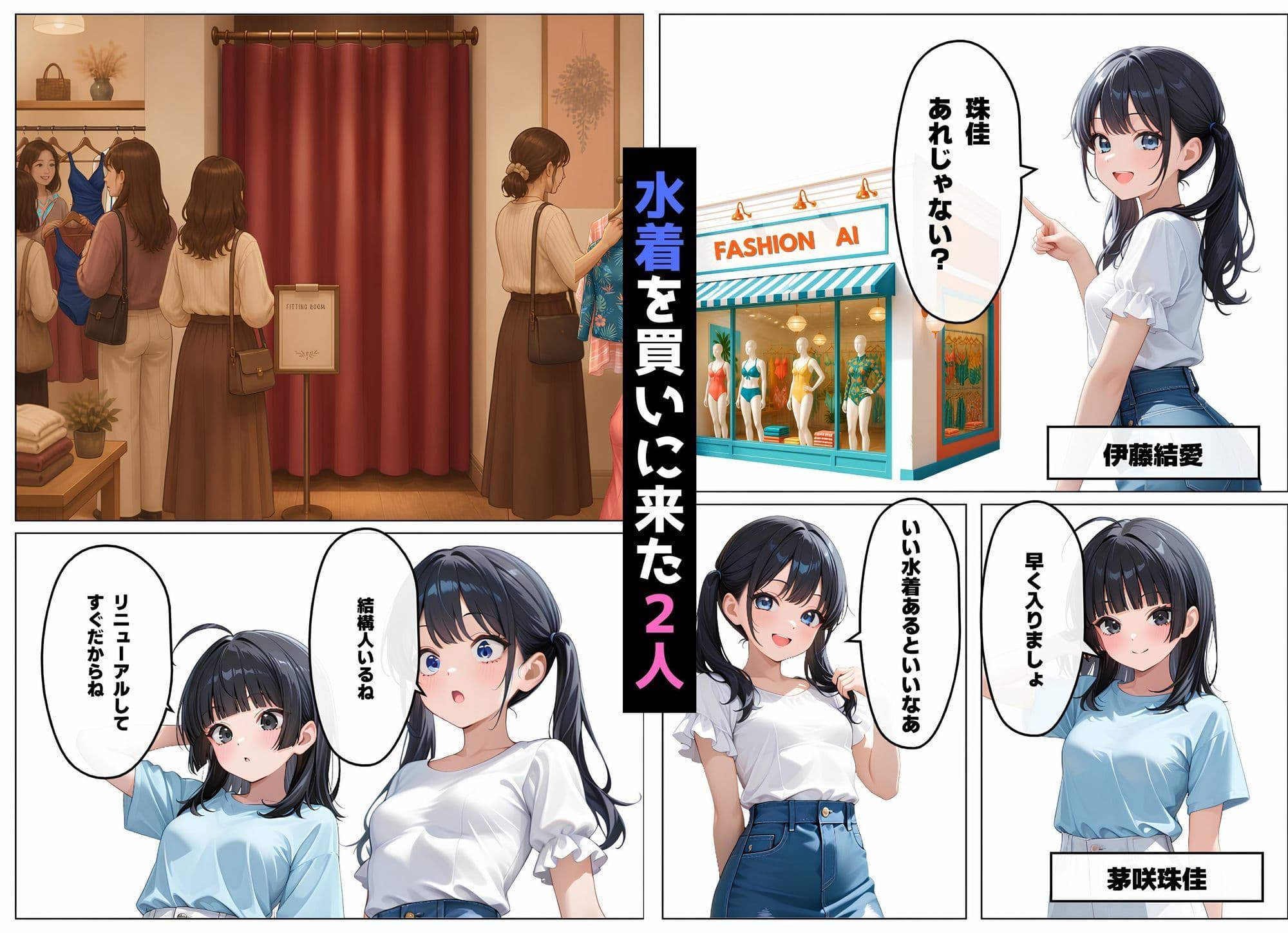 水着を買いに来た2人が盗撮される話 サンプル1
