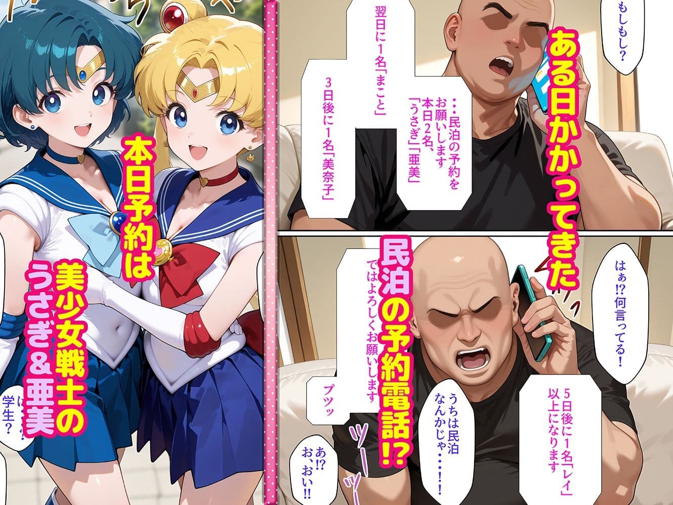 二次元ヒロインたちが俺の部屋を民泊利用するのでお代を身体で支払ってもらう セ〇ラー編 サンプル1