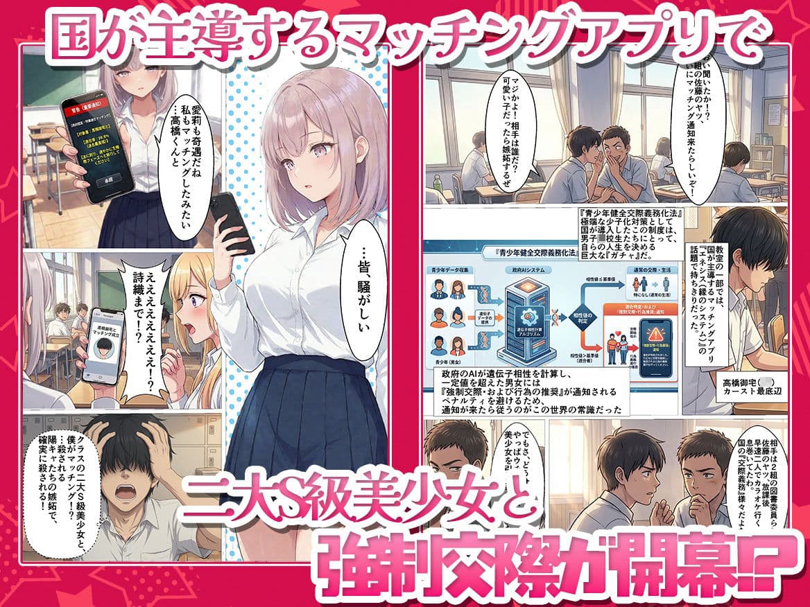 【政府公認アプリ】陰キャの僕がカースト最上位S級ギャル達と強●ドスケベ交尾する事に！？ サンプル2