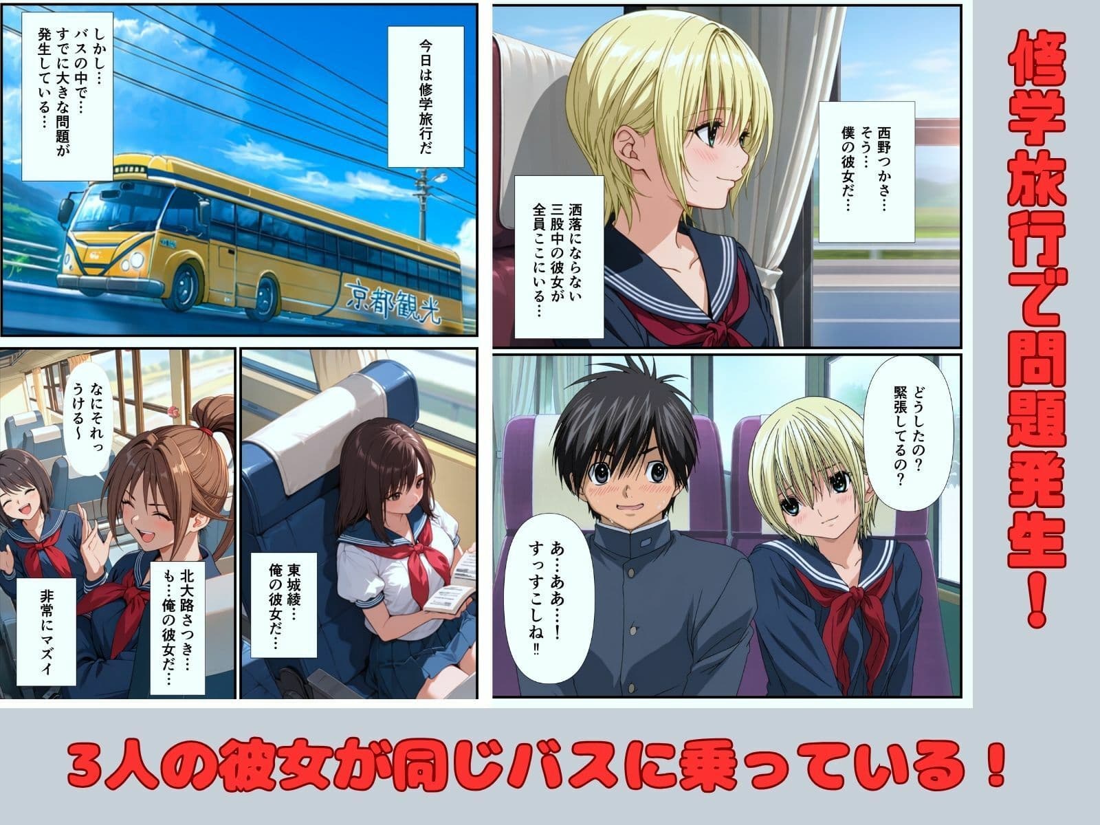 いちごヒロインと修学旅行でハーレムセックス サンプル2