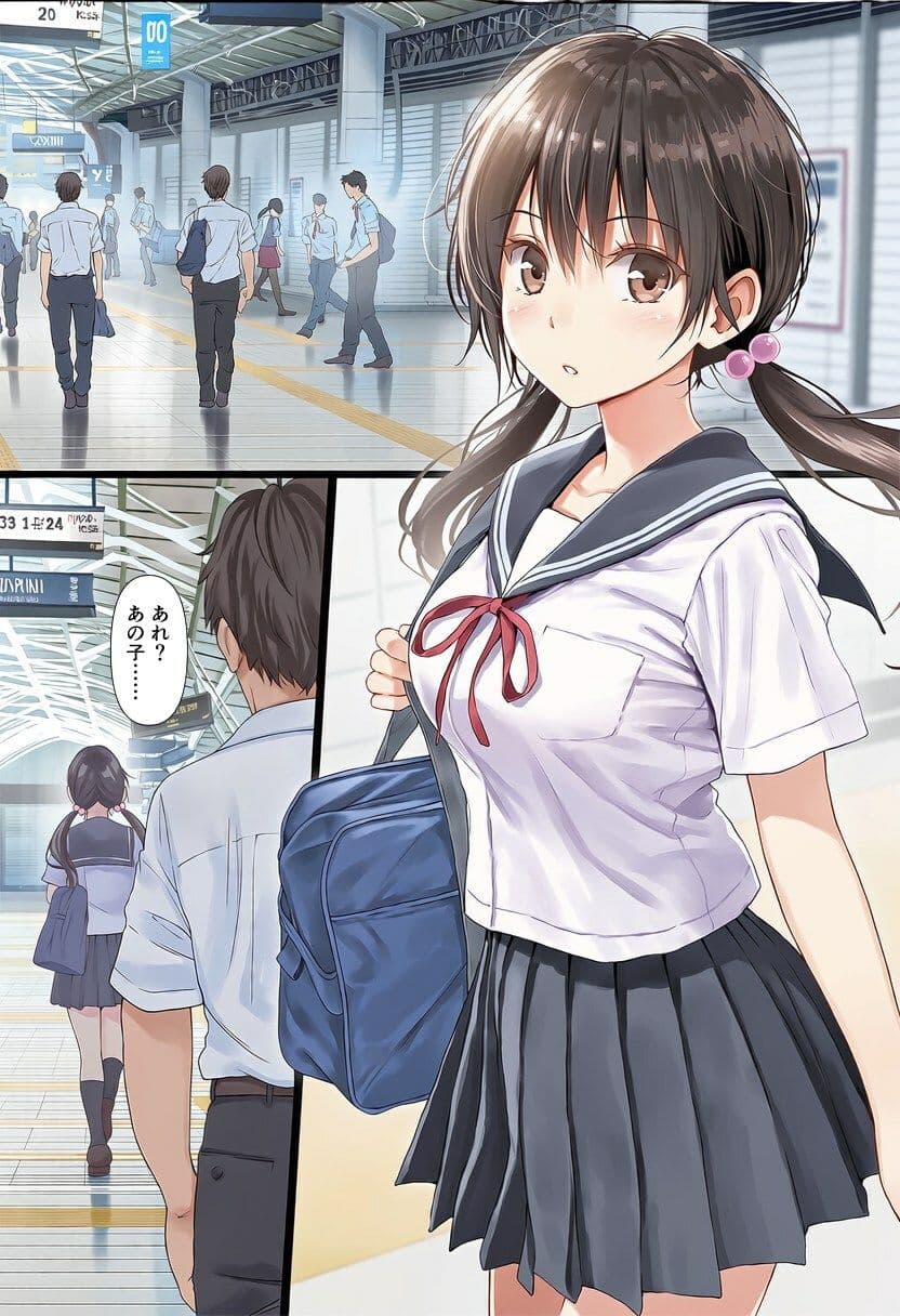 爆乳おさげちゃんの学園性活〜地獄の通学電車編〜 サンプル1
