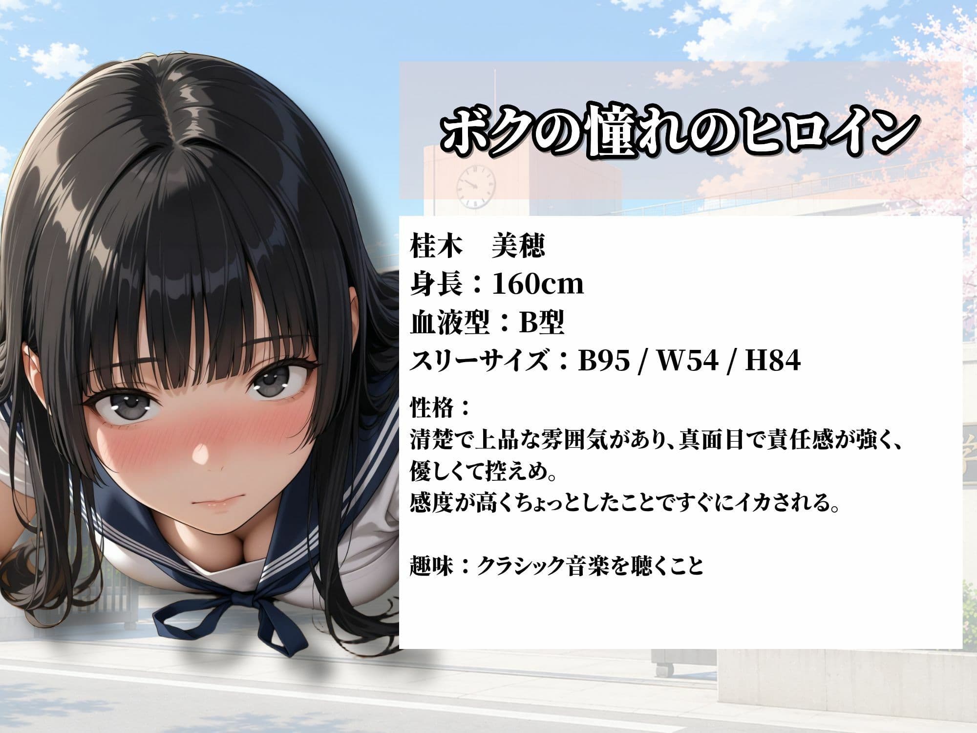 童貞のボクが大好きな優等生ヒロインを目の前で校長に弱みを握られNTRされた話〜桂木 美穂編 サンプル1