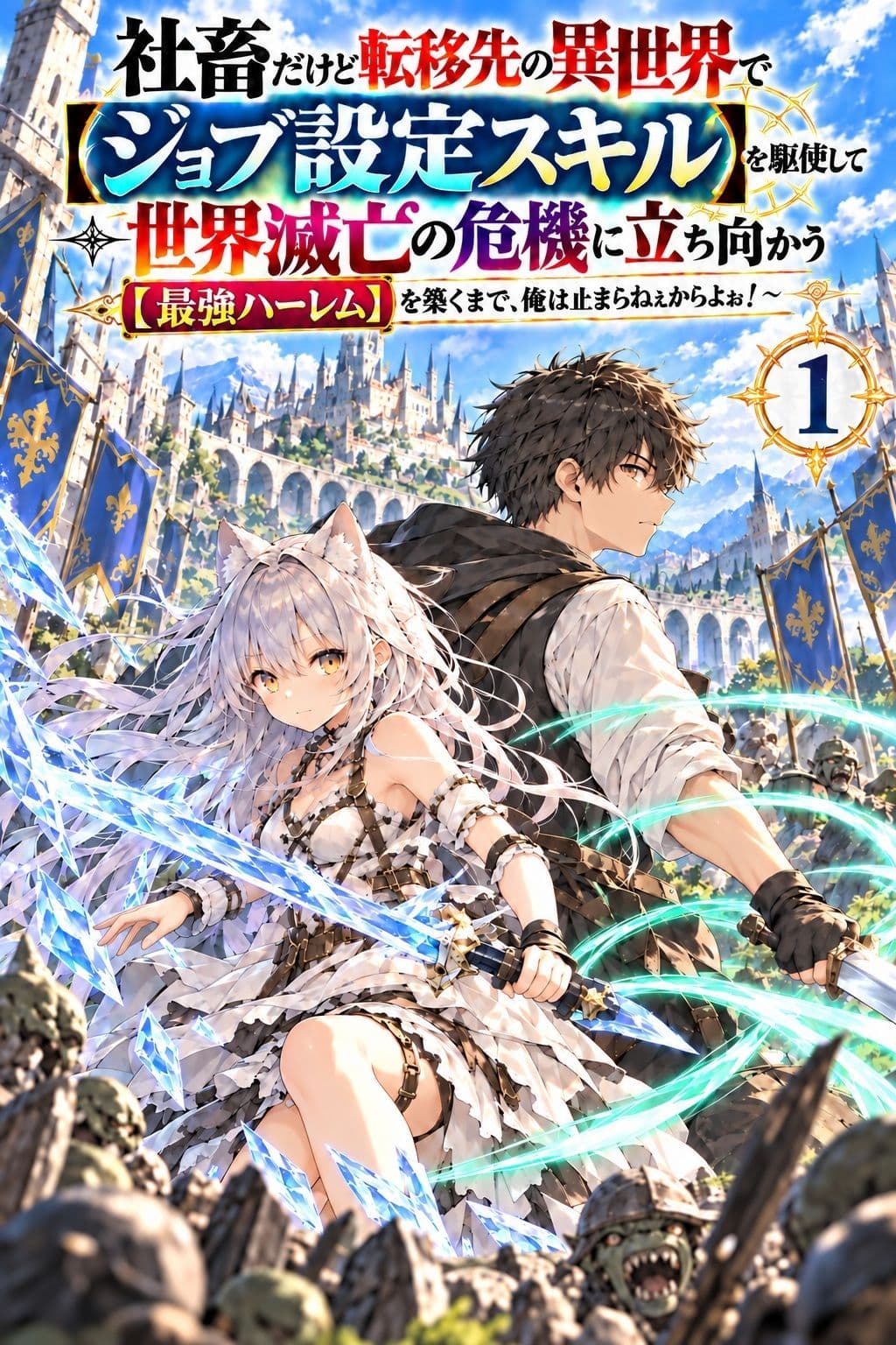 【第1話】社畜だけど転移先の異世界で【ジョブ設定スキル】を駆使して世界滅亡の危機に立ち向かう  〜【最強ハーレム】を築くまで、俺は止まらねぇからよぉ！〜 サンプル1