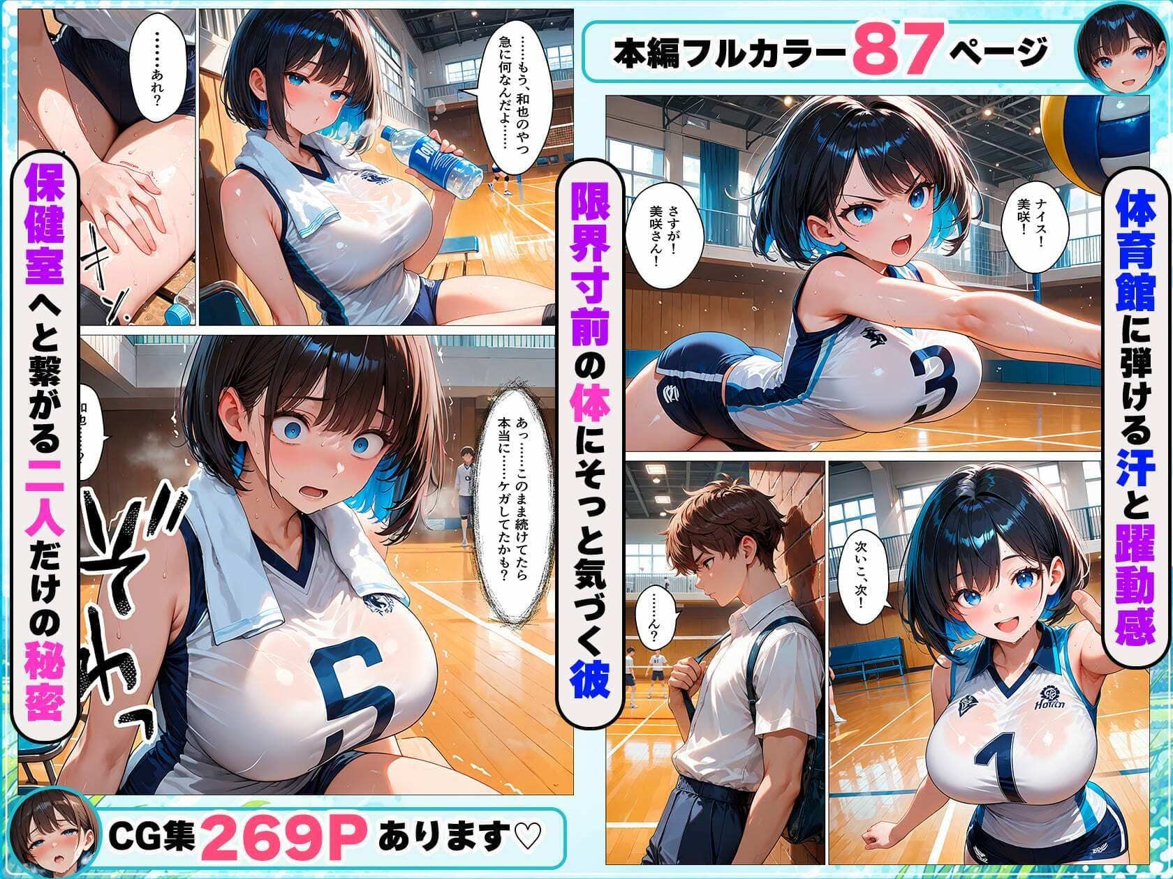 バレー部の幼馴染と汗だく本能剥き出しイチャラブセックス サンプル4