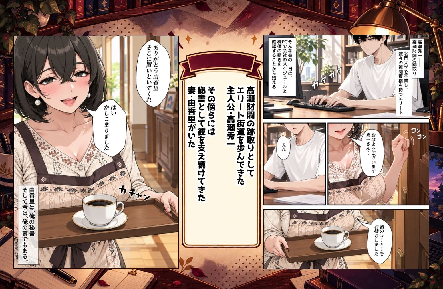 夫が働いている部屋で浮気ックスは最高に気持ちいぃ... サンプル1