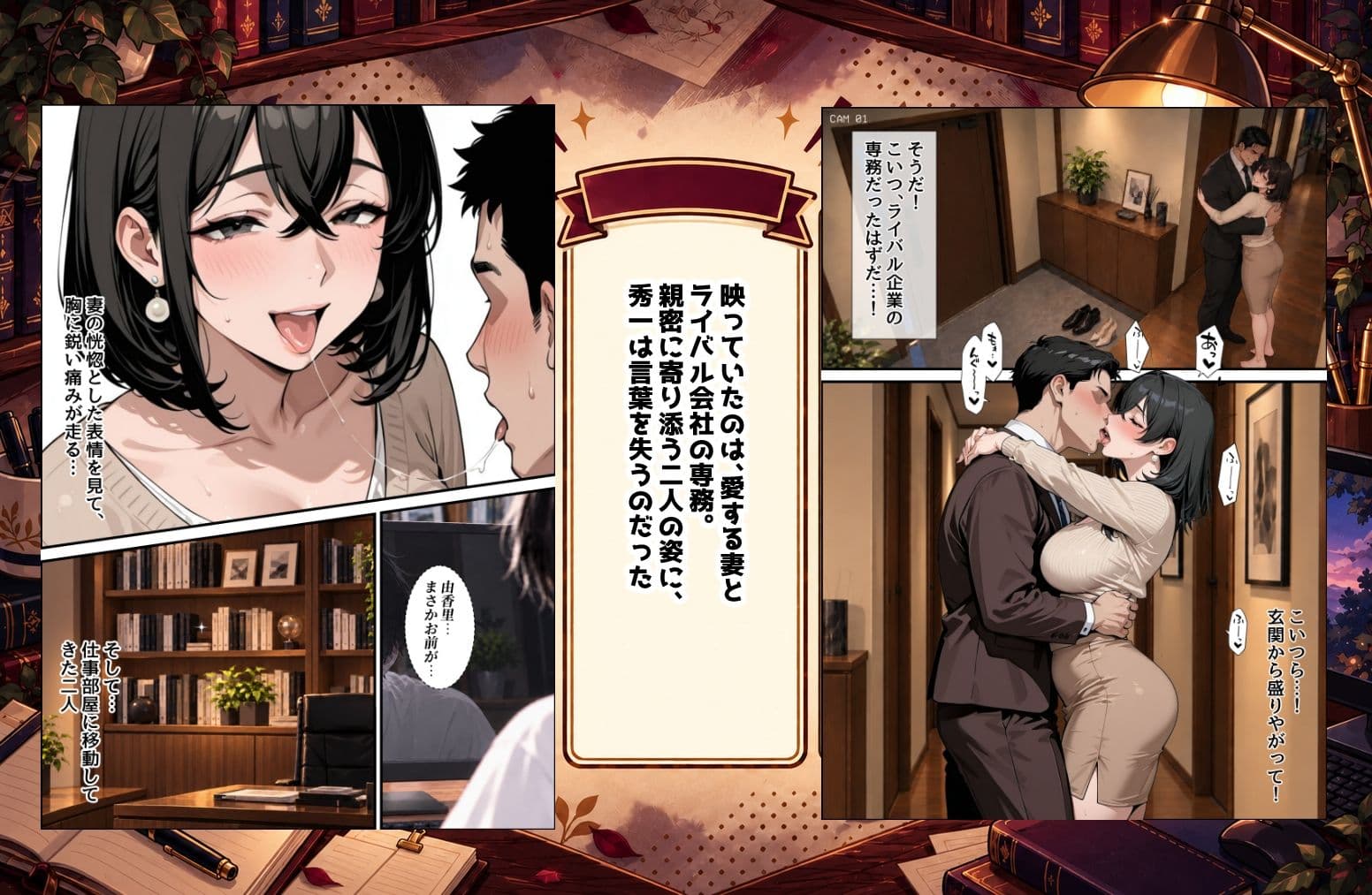 夫が働いている部屋で浮気ックスは最高に気持ちいぃ... サンプル5