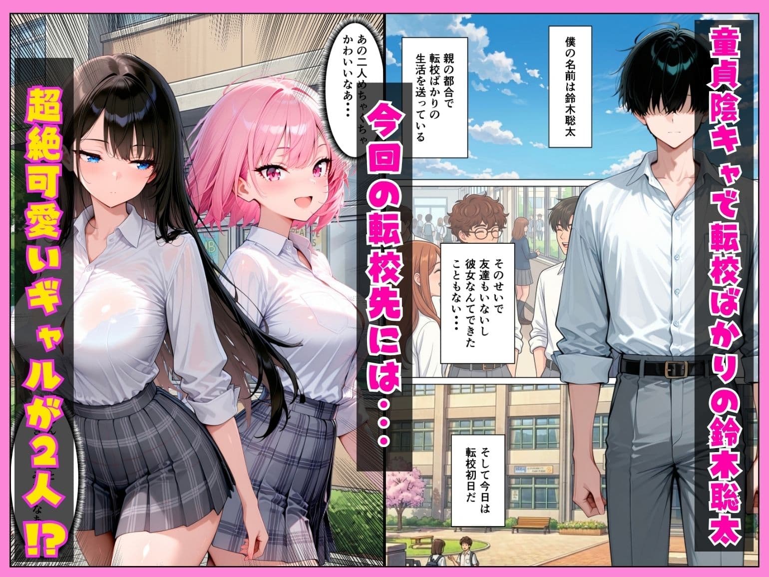 童貞陰キャの僕が転校初日にヤリマンギャル二人に搾精されまくる話 サンプル1