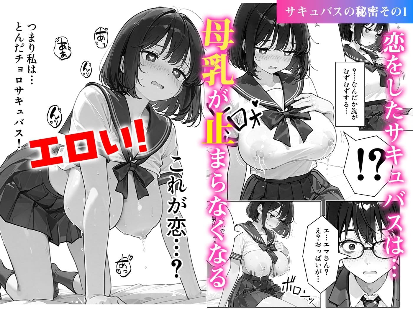 不感症サキュバスは母乳が止まらない。飲んだ相手も止まらない。〜中出しの精子でボテ腹になるまで〜 サンプル6