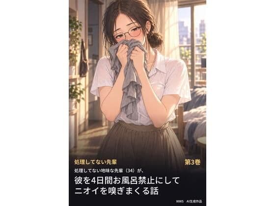 処理してない地味な先輩（34）が、彼を4日間お風呂禁止にしてニオイを嗅ぎまくる話