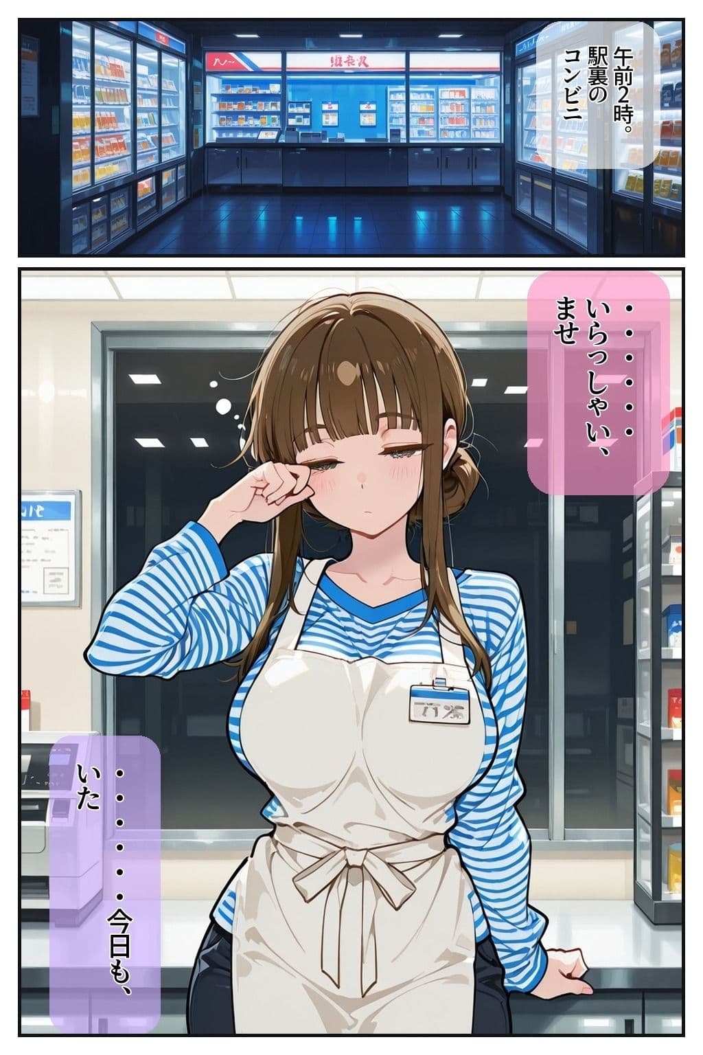 深夜のコンビニは裏〇俗  巨乳コンビニ店員の裏の顔 サンプル9