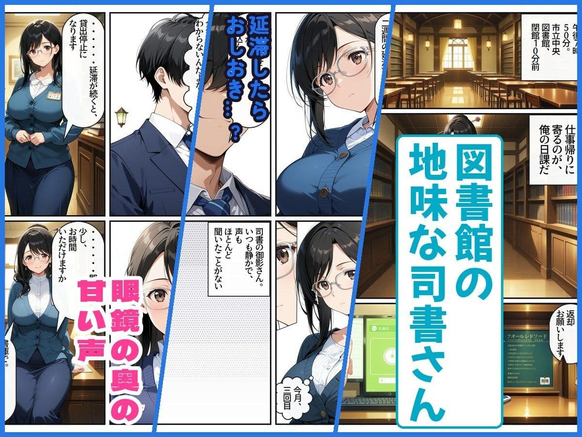 図書館の地味な司書さんに「延滞のおしおき」をされたので、閉館後の書庫でわからせた サンプル1