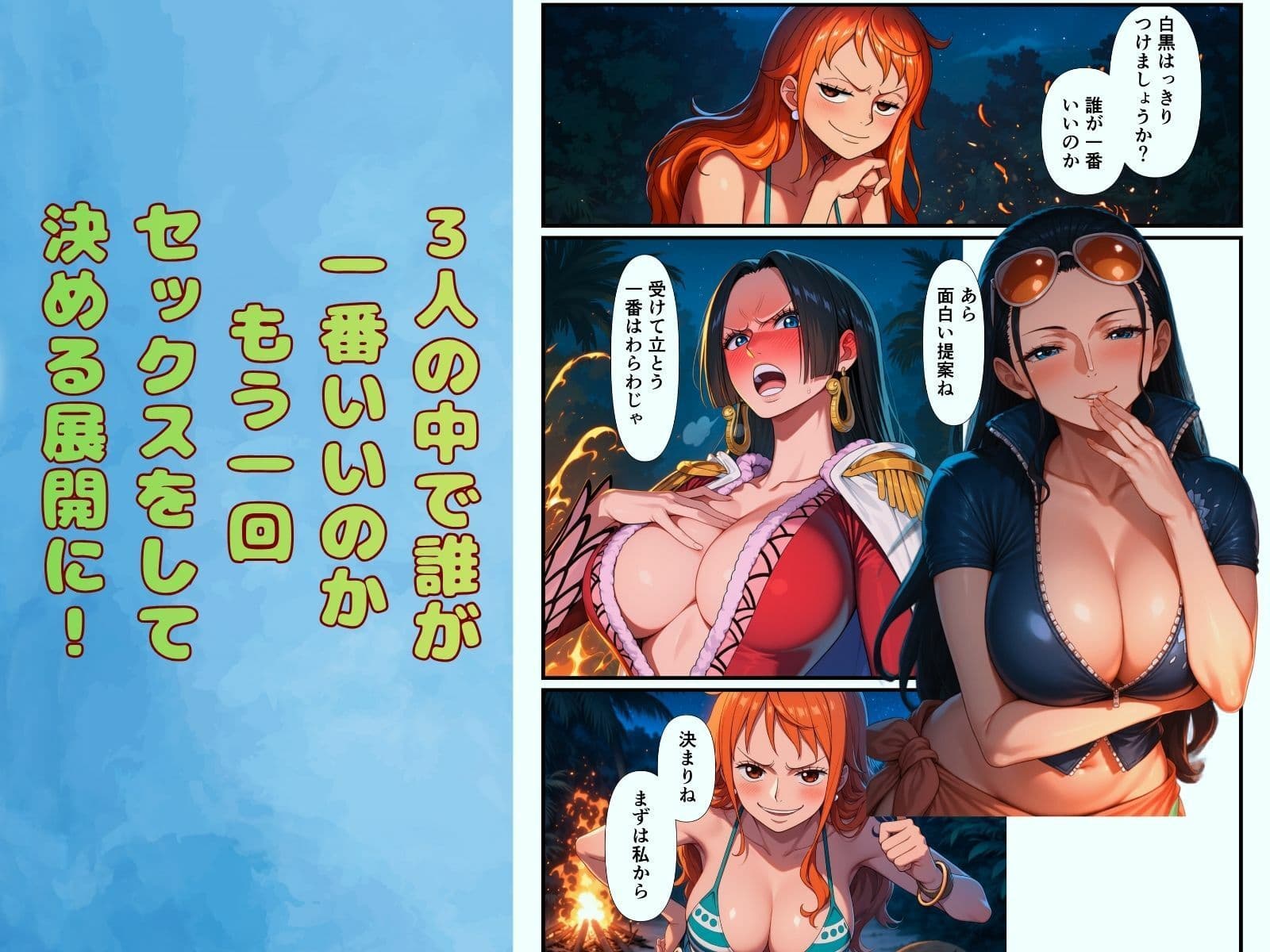 ワ◯ピースヒロインと無人島漂流でハーレムセックス サンプル5