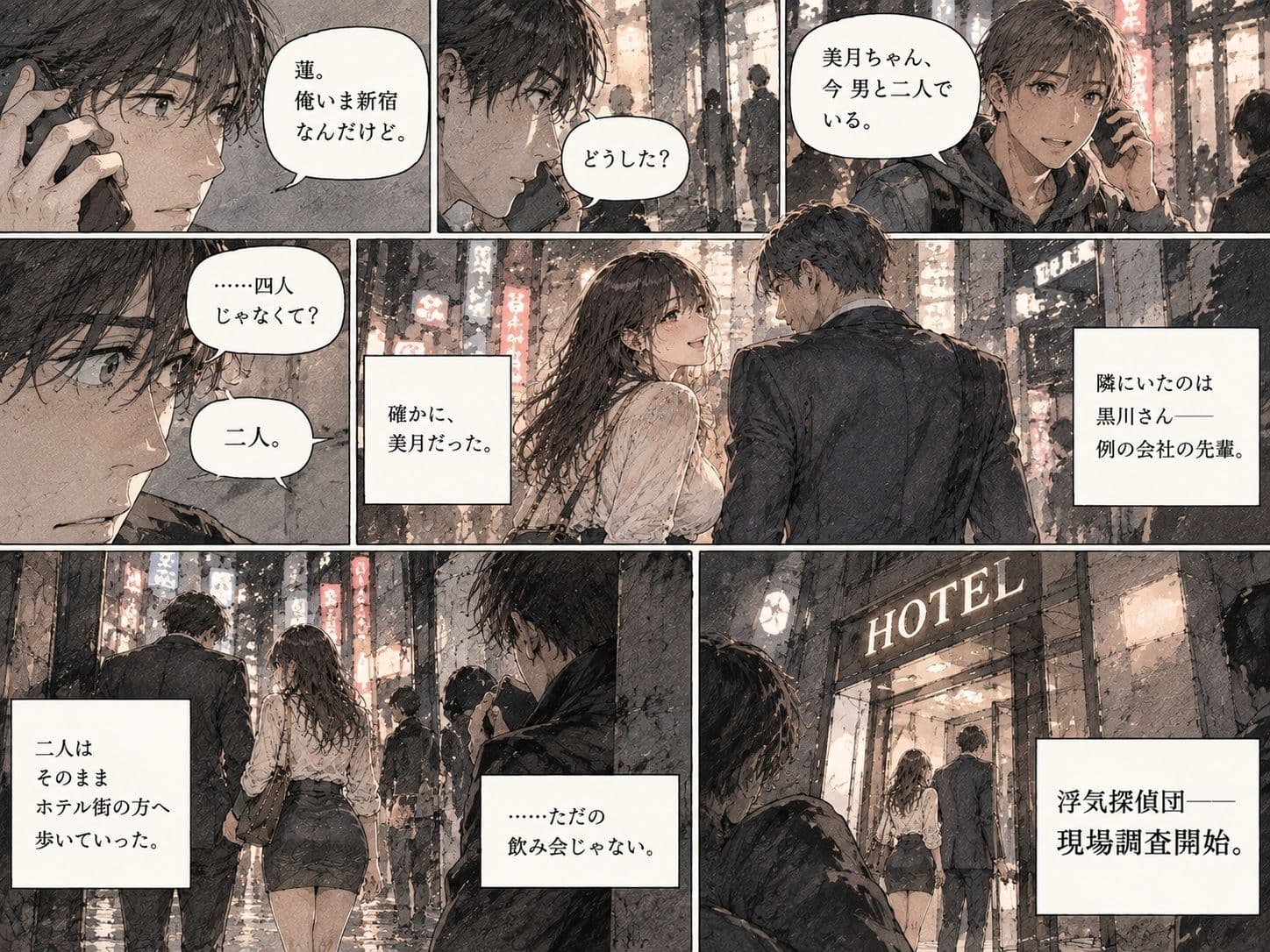 浮気探偵団、現場潜入。――彼女が毎週通うホテルの部屋まで追いかけた。 サンプル3