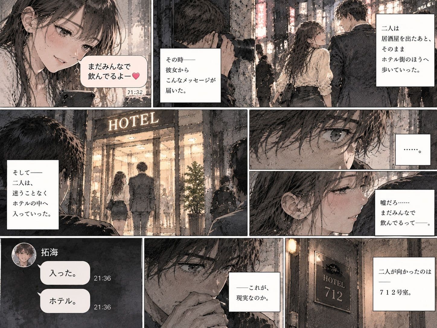 浮気探偵団、現場潜入。――彼女が毎週通うホテルの部屋まで追いかけた。 サンプル4